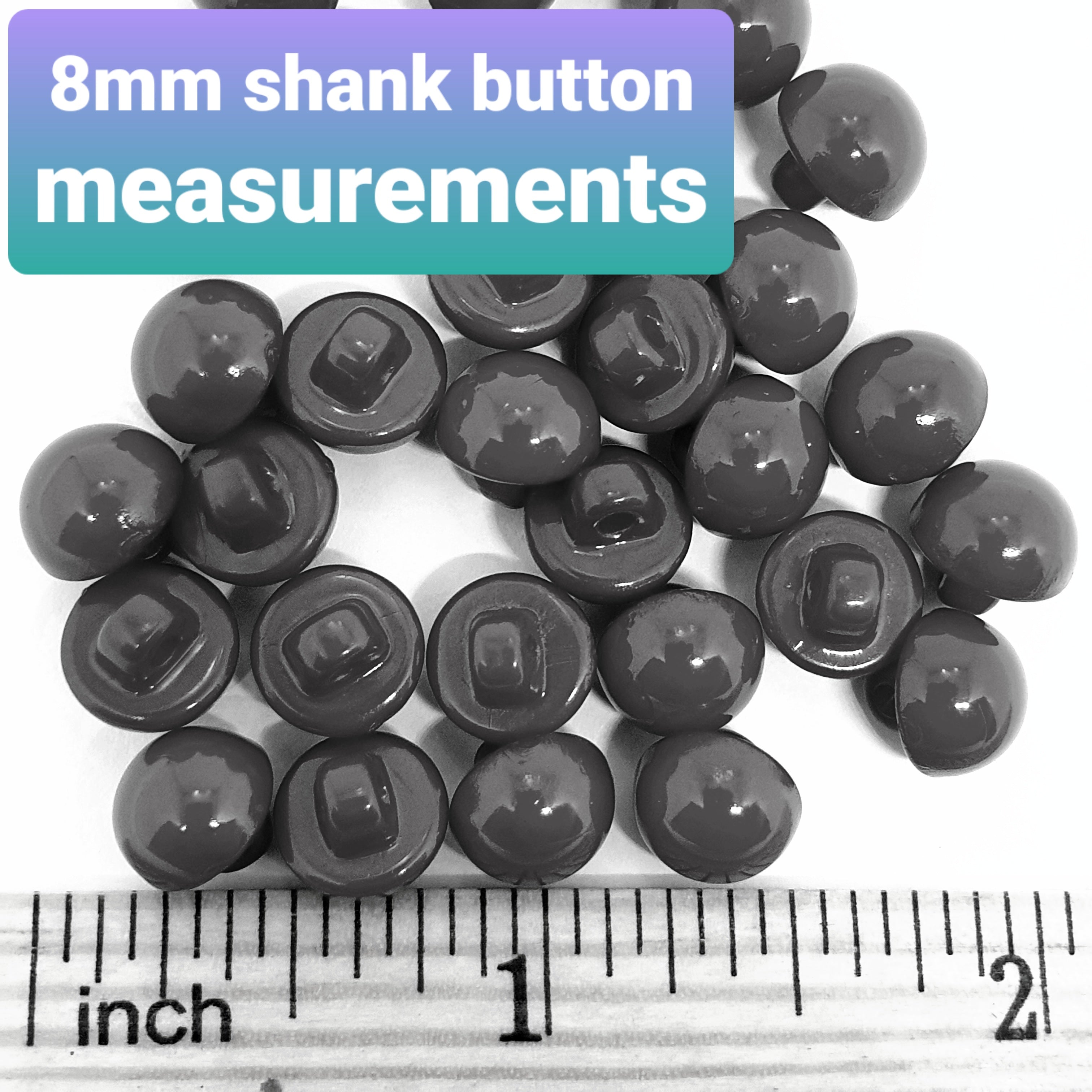 MajorCrafts 30pcs 8mm White High-Grade Acrylic Small Round Sewing Mushroom Shank Buttons