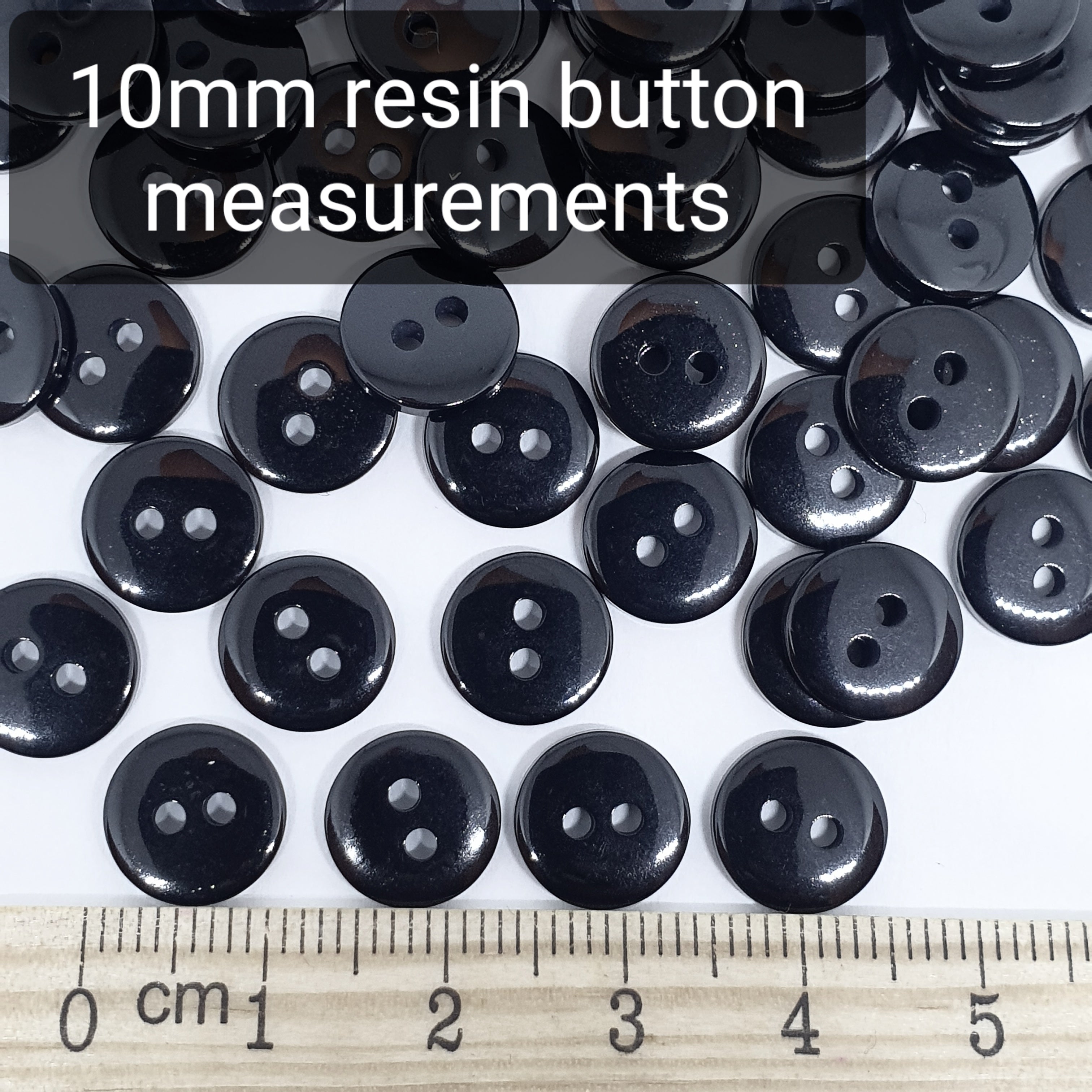 MajorCrafts 120pcs 10mm Red 2 Holes Small Round Resin Sewing Buttons B7