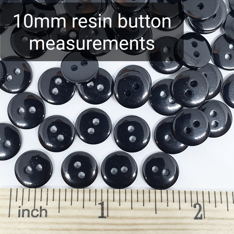 MajorCrafts 120pcs 10mm Dark Army Green 2 Holes Small Round Resin Sewing Buttons B27