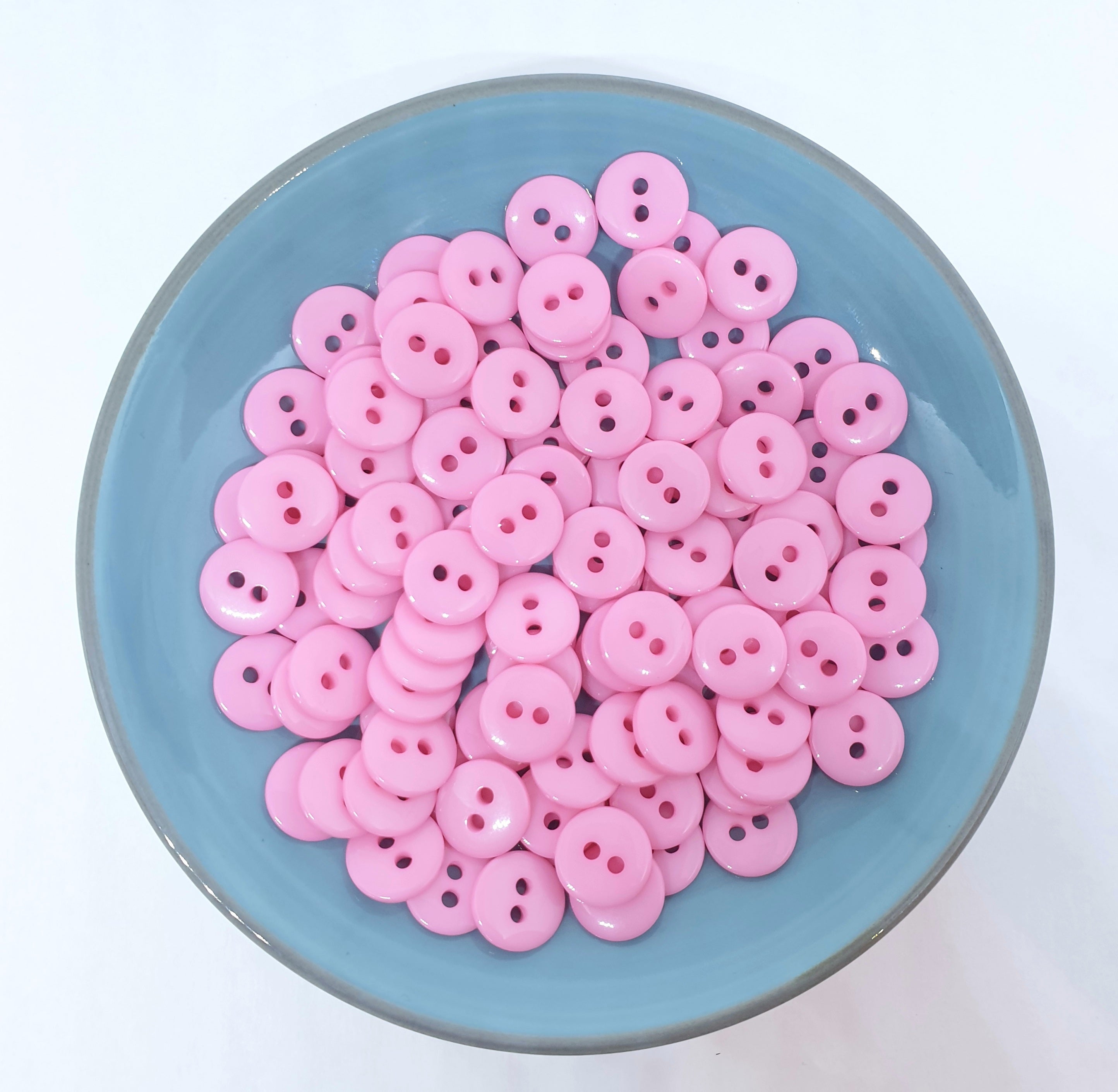 MajorCrafts 120pcs 10mm Rose Pink 2 Holes Small Round Resin Sewing Buttons B04