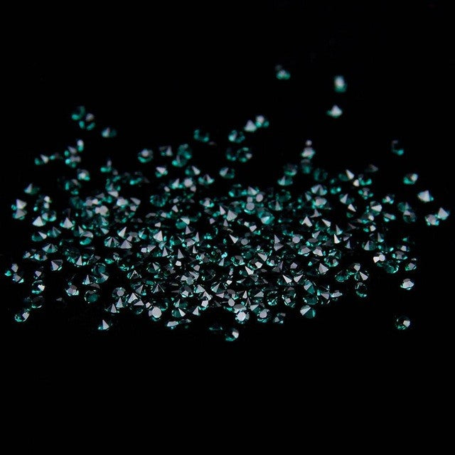 MajorCrafts 1400pcs 1.1mm Emerald Green Micro Cubic Zirconia Glass Cut Rhinestones C10
