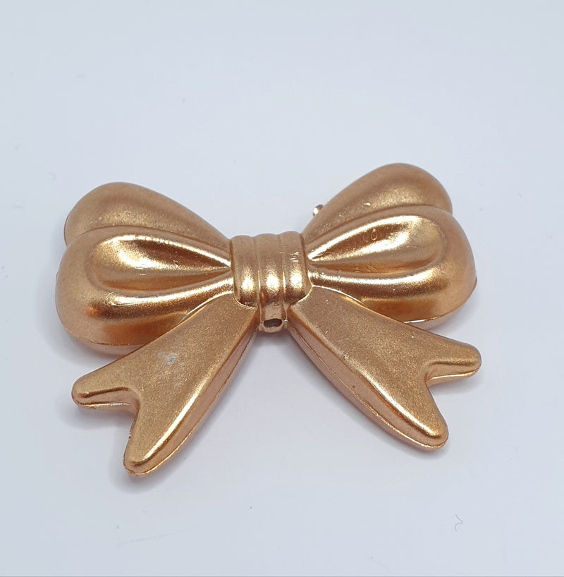 MajorCrafts 4pcs Metallic Gold 46mm x 36mm Large 3D Acrylic Bows D10
