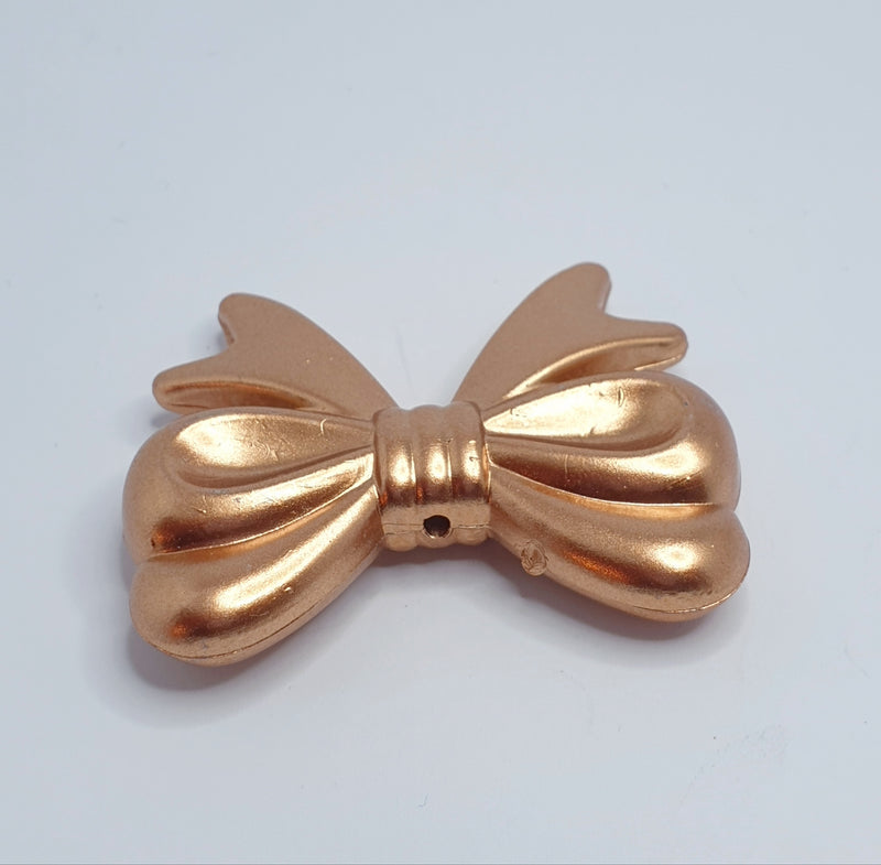 MajorCrafts 4pcs Metallic Gold 46mm x 36mm Large 3D Acrylic Bows D10