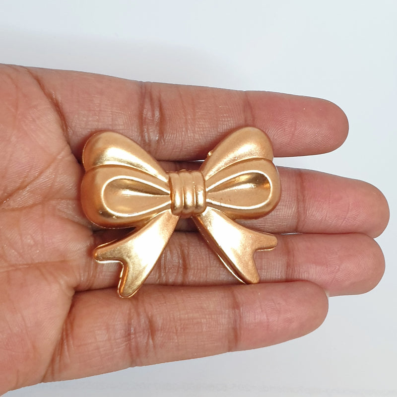 MajorCrafts 4pcs Metallic Gold 46mm x 36mm Large 3D Acrylic Bows D10