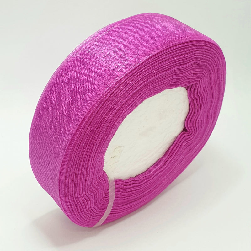 MajorCrafts 25mm 45metres Sheer Organza Fabric Ribbon Roll Pink Shade R1169