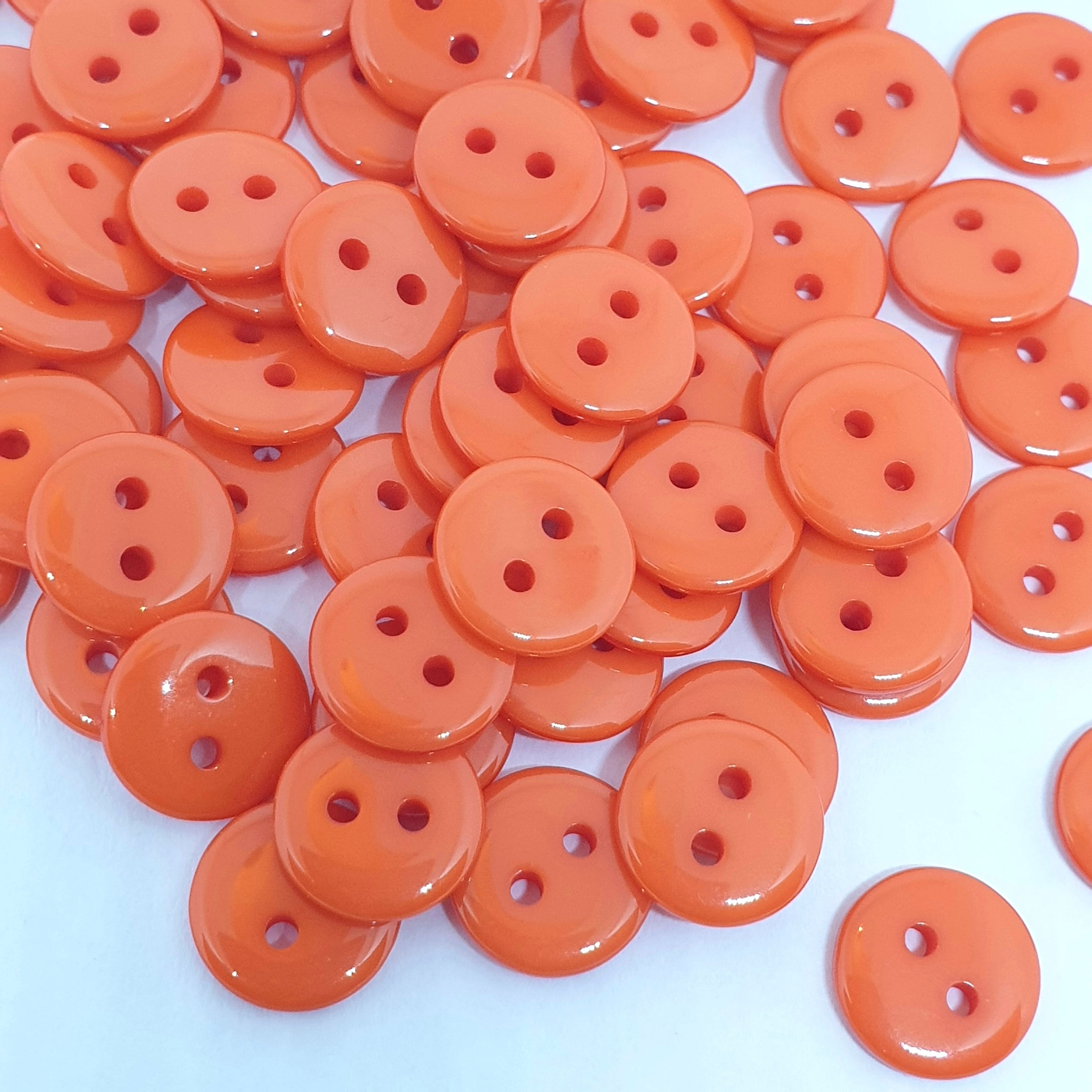 MajorCrafts 120pcs 9mm Dark Orange Small 2 Holes Round Resin Sewing Buttons B12