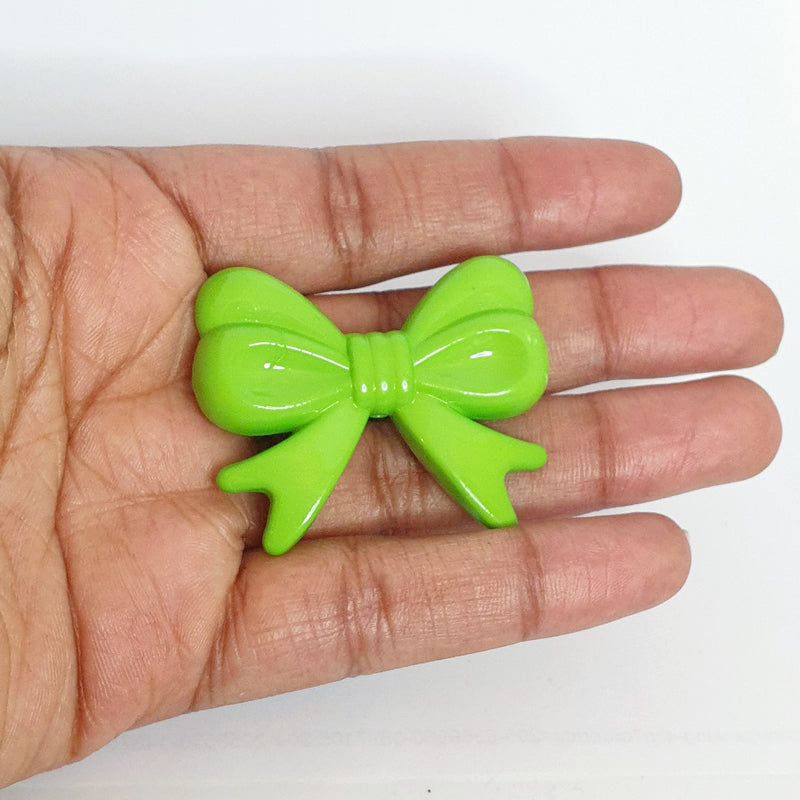 MajorCrafts 4pcs Lime Green 46mm x 36mm Large 3D Acrylic Bows D12