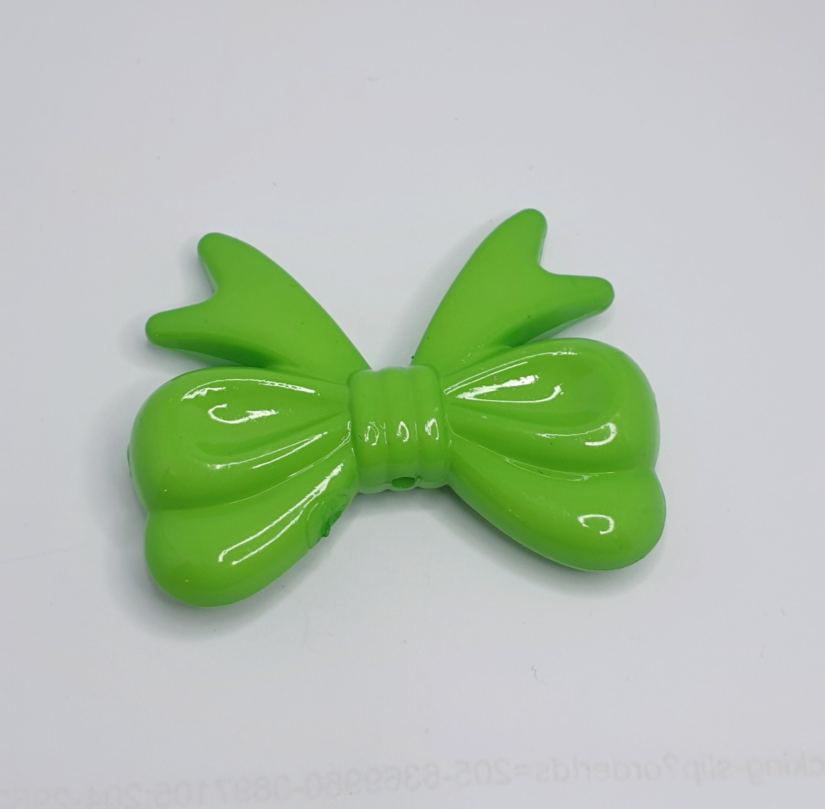 MajorCrafts 4pcs Lime Green 46mm x 36mm Large 3D Acrylic Bows D12