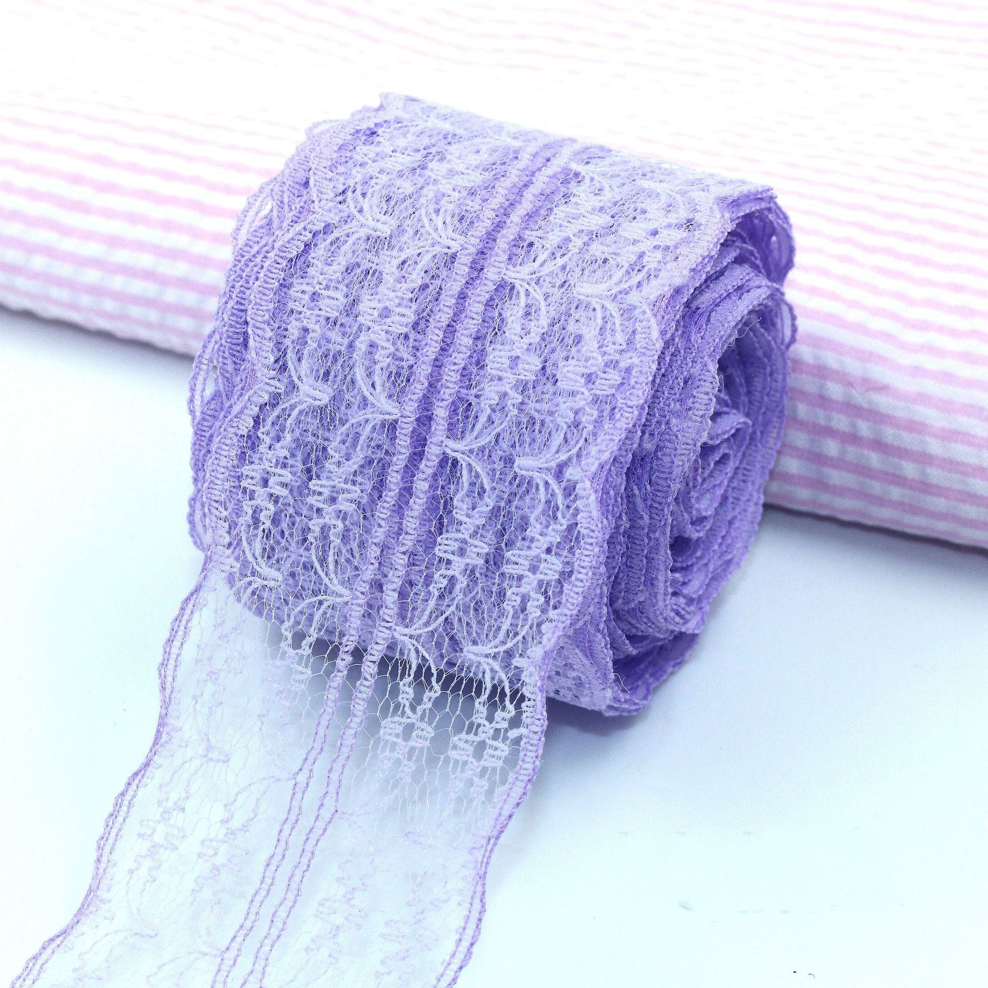 MajorCrafts 45mm 10metres Lilac Purple Yarn Lace Ribbon L13