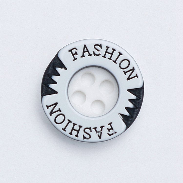 MajorCrafts 48pcs 12.5mm Black & White Fashion 4 Holes Small Round Resin Sewing Buttons B14