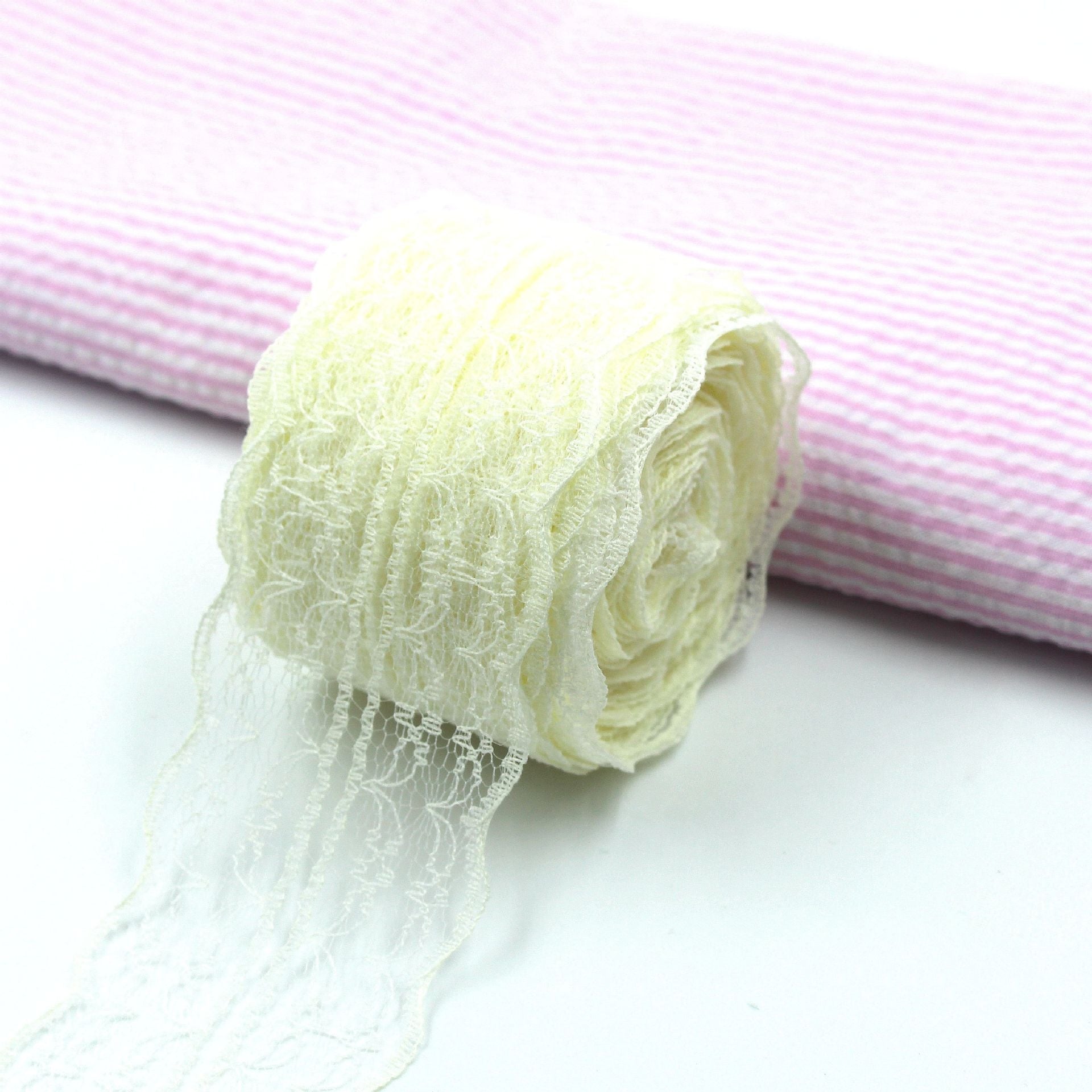MajorCrafts 45mm 10metres Cream Yarn Lace Ribbon L14
