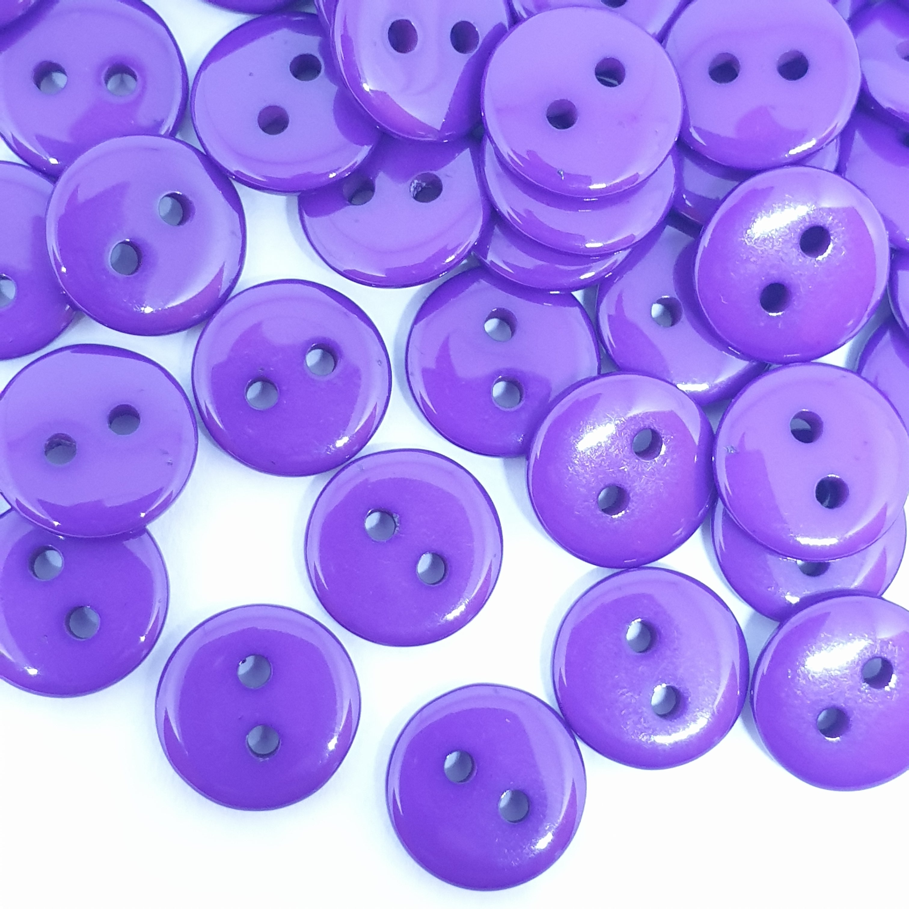 MajorCrafts 120pcs 9mm Dark Purple Small 2 Holes Round Resin Sewing Buttons B14