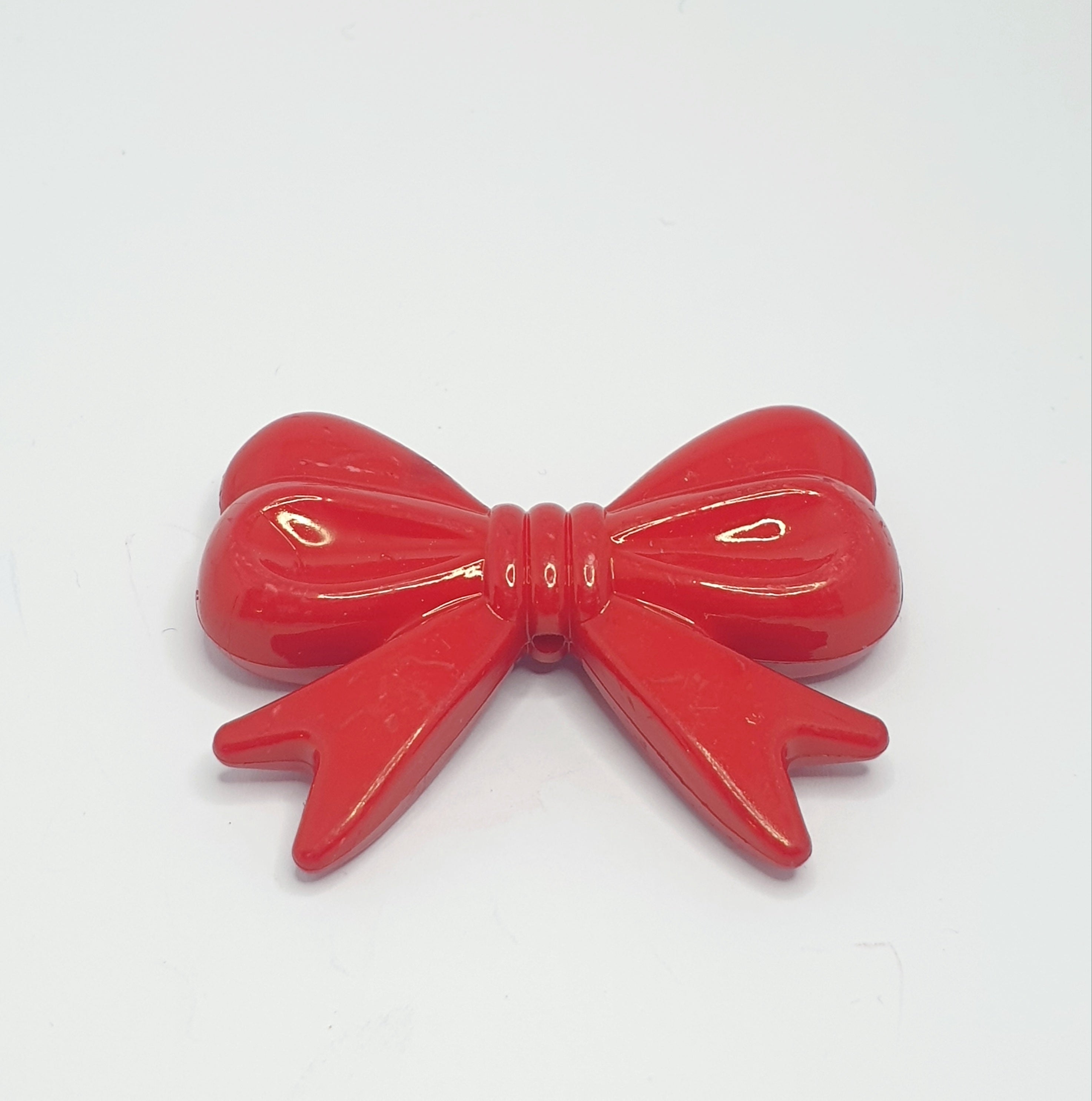 MajorCrafts 4pcs Red 46mm x 36mm Large 3D Acrylic Bows D15