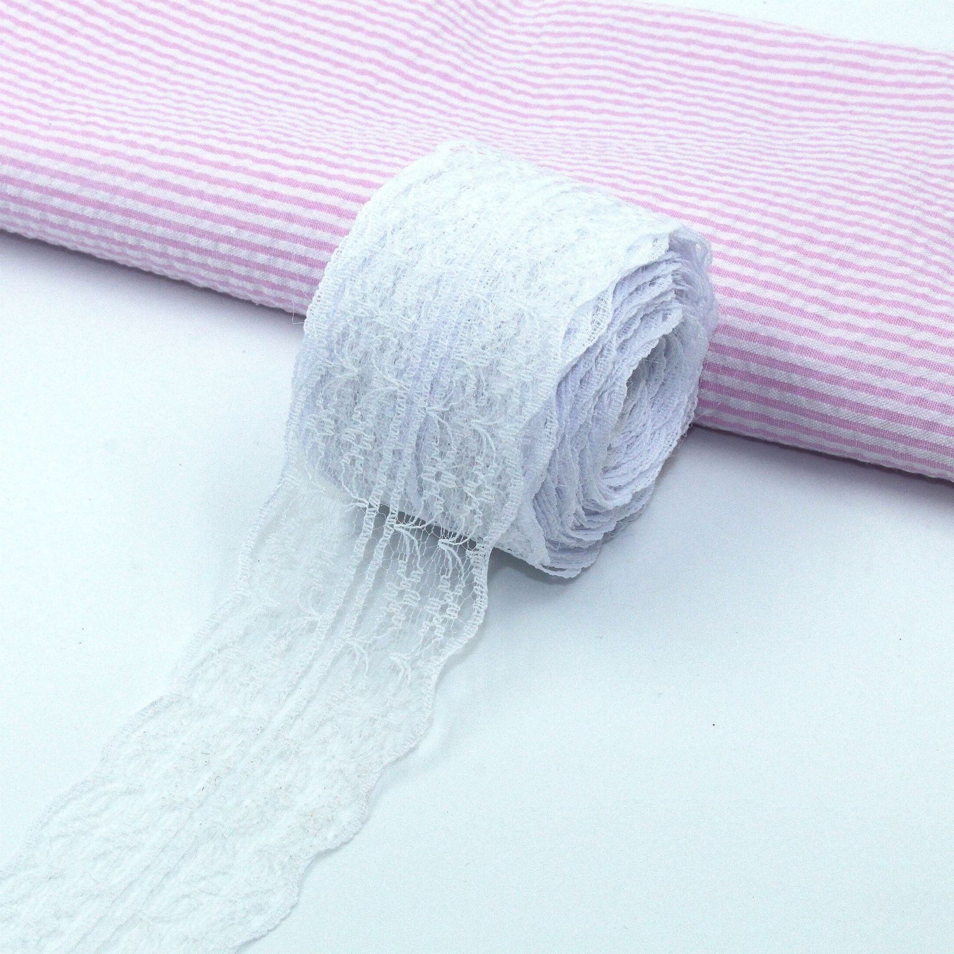 MajorCrafts 45mm 10metres White Yarn Lace Ribbon L15