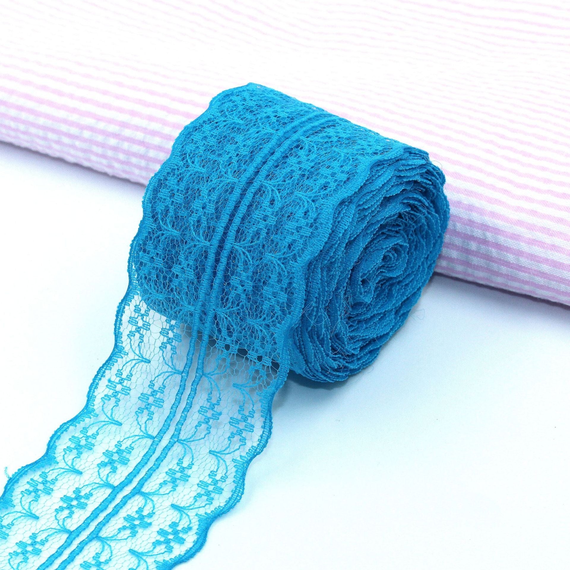 MajorCrafts 45mm 10metres Aqua Blue Yarn Lace Ribbon L16