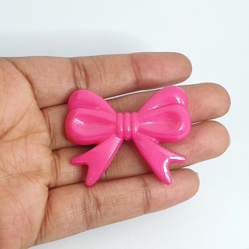 MajorCrafts 4pcs Hot Pink 46mm x 36mm Large 3D Acrylic Bows D16
