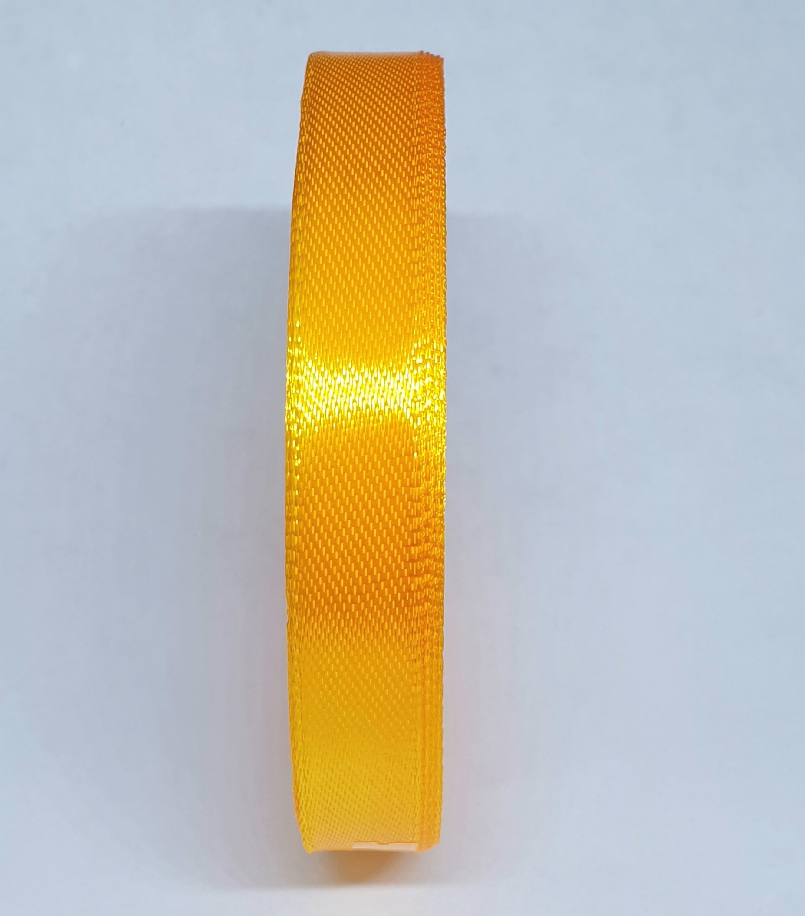 MajorCrafts 13mm 22metres Amber Orange Single Sided Satin Fabric Ribbon Roll R17