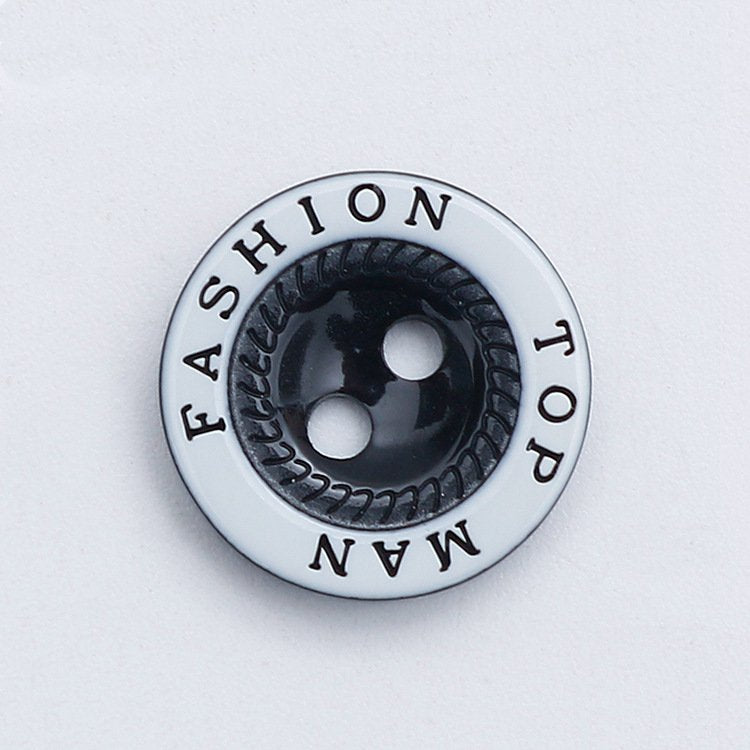 MajorCrafts 48pcs 12.5mm Black & White Fashion 2 Holes Small Round Resin Sewing Buttons B17