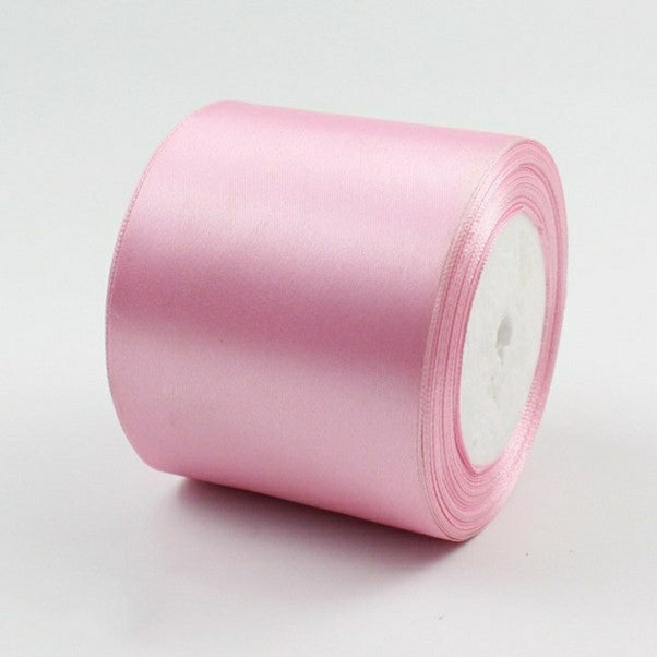 MajorCrafts 75mm 22metres Blossom Pink Single Sided Satin Fabric Ribbon Roll R181