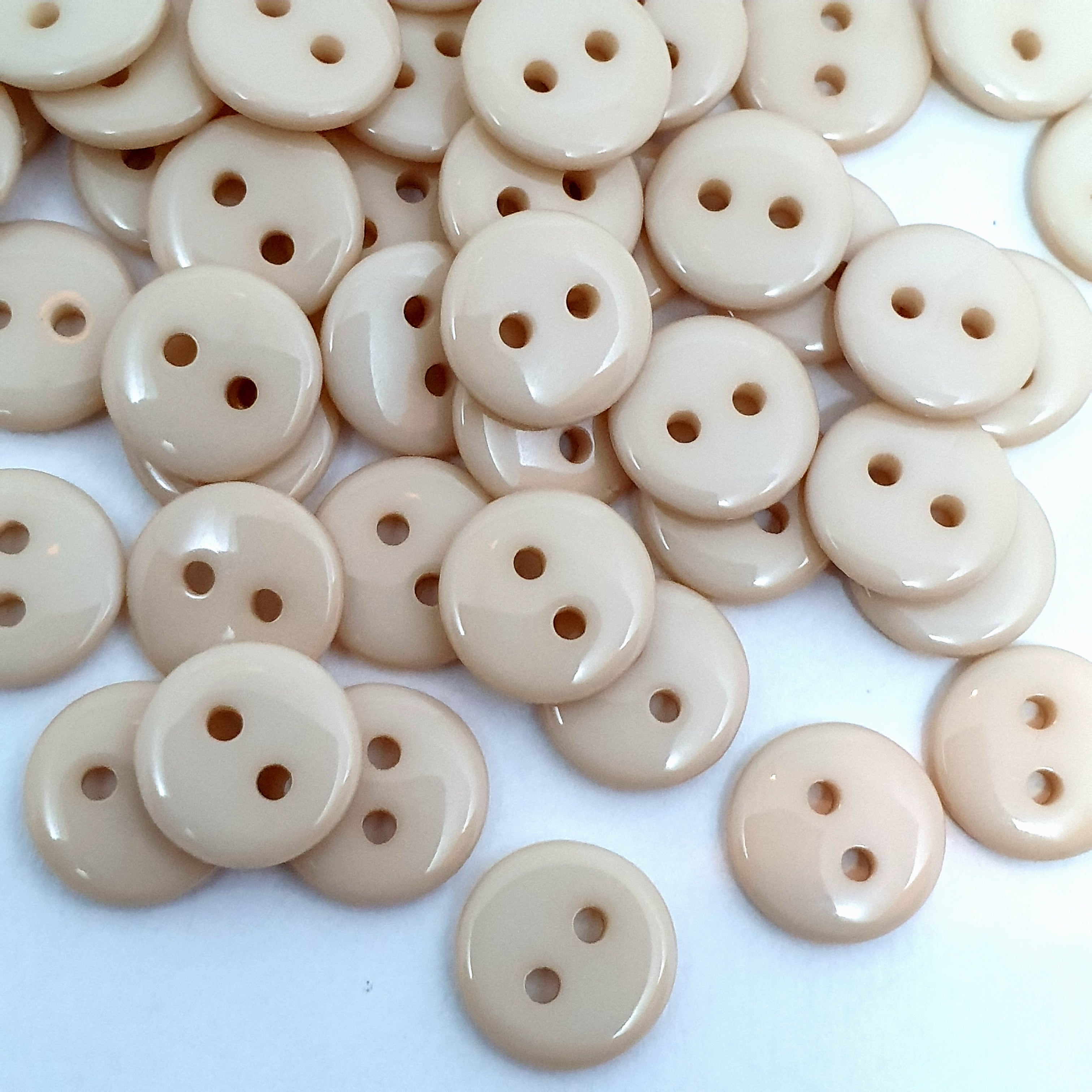 MajorCrafts 120pcs 9mm Sepia Brown Small 2 Holes Round Resin Sewing Buttons B18