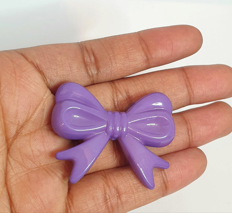 MajorCrafts 4pcs Violet Purple 46mm x 36mm Large 3D Acrylic Bows D18