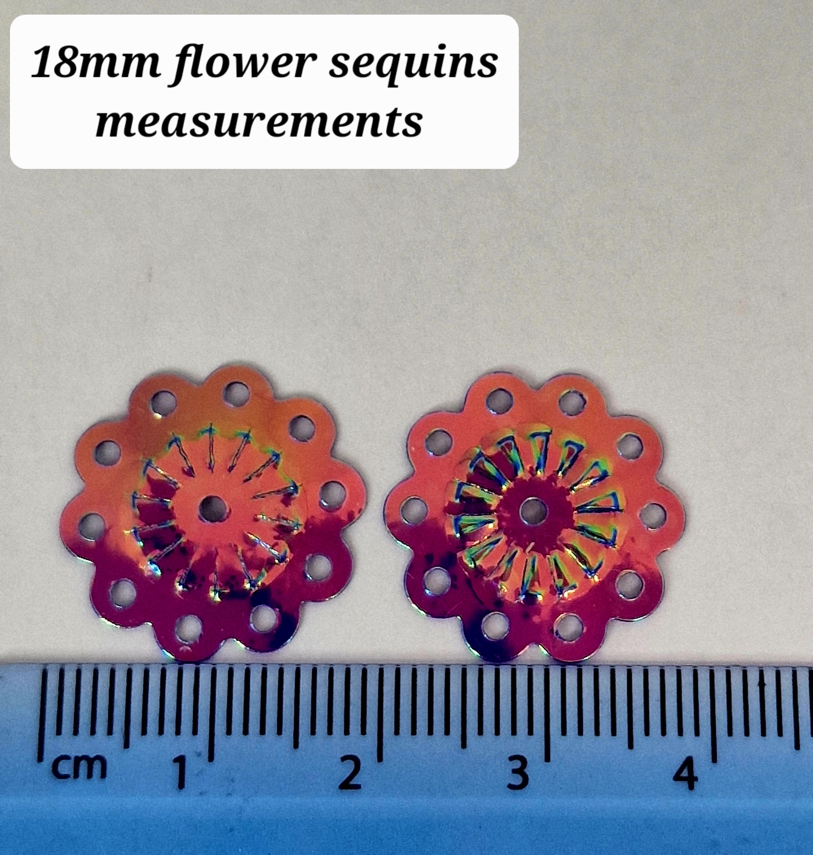 MajorCrafts 18mm 40grams 350pcs Metallic Mixed Colours AB Flower Sew-On PVC Sequins