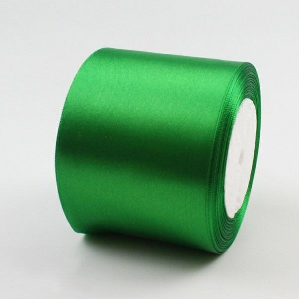 MajorCrafts 75mm wide Emerald Green Single Sided Satin Fabric Ribbon Roll R19