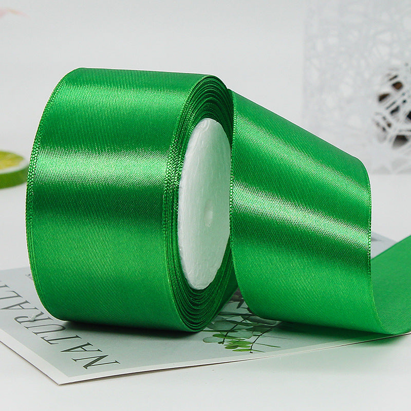 MajorCrafts 50mm 22metres Emerald Green Single Sided Satin Fabric Ribbon Roll R19