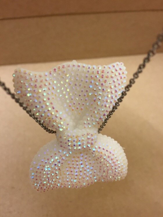 MajorCrafts 3pcs 54mm x 42mm White AB Flat Back Large Chunky Resin Rhinestone Bows C01