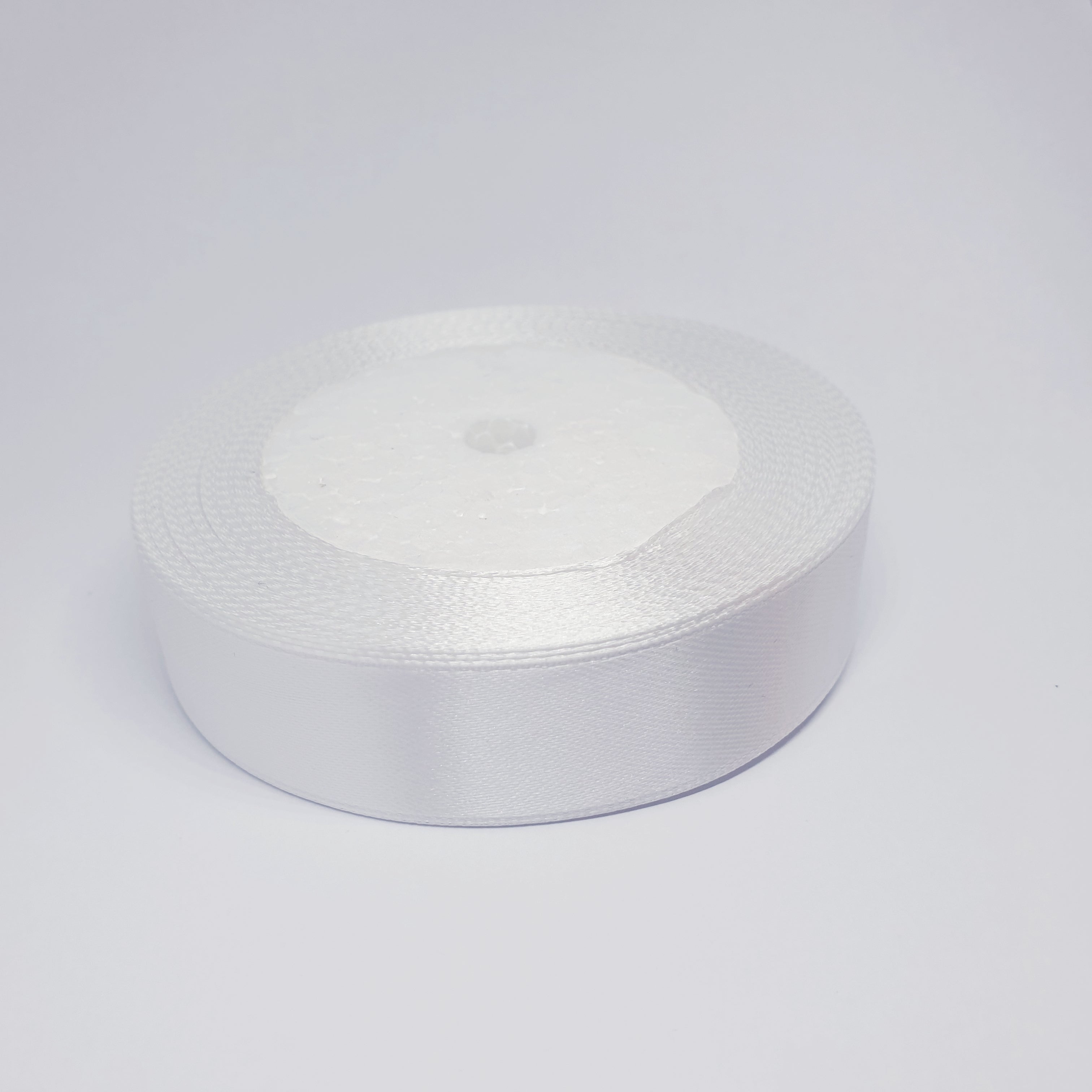 MajorCrafts 25mm 22metres White Single Sided Satin Fabric Ribbon Roll R01