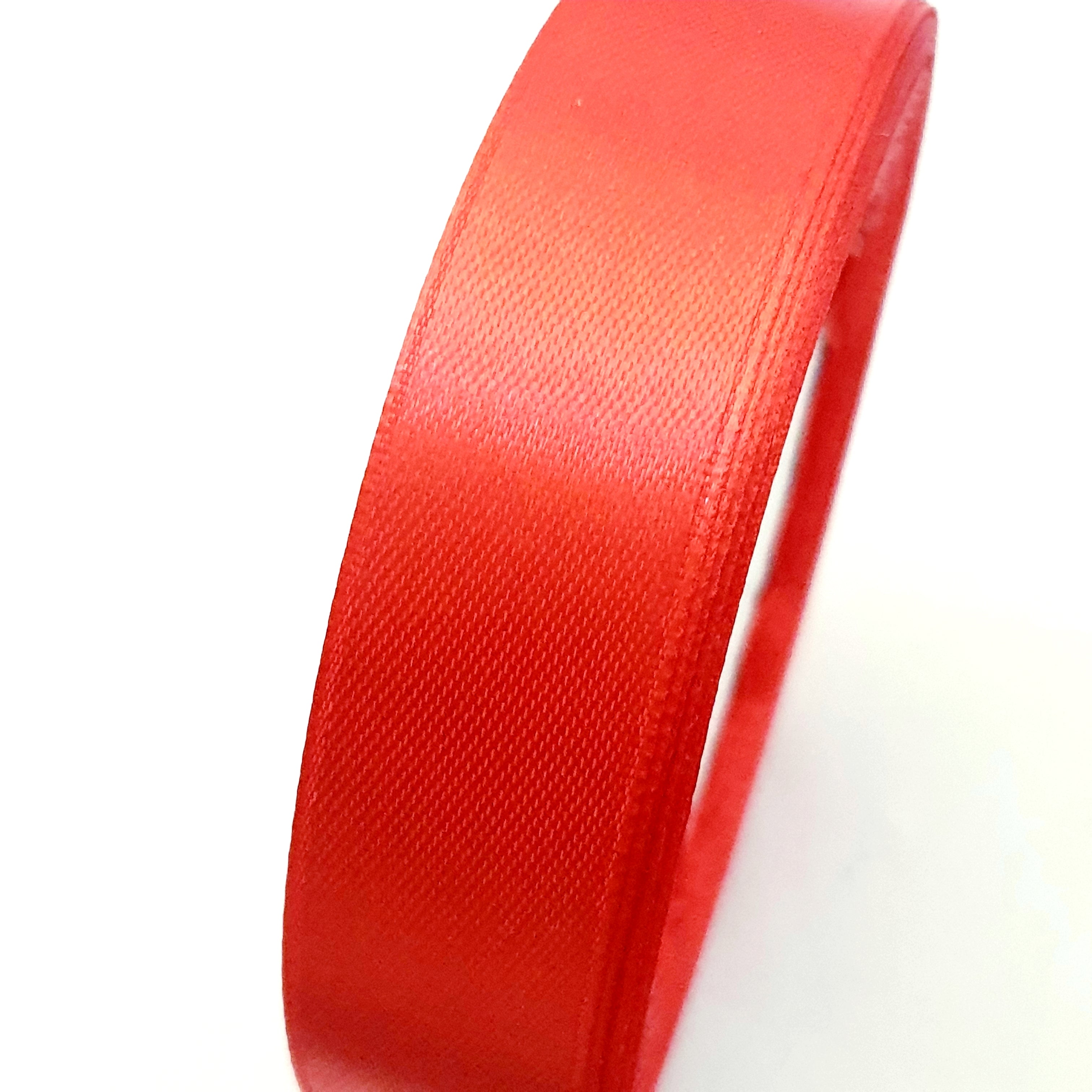 MajorCrafts 20mm 22metres Crimson Red Single Sided Satin Fabric Ribbon Roll R26