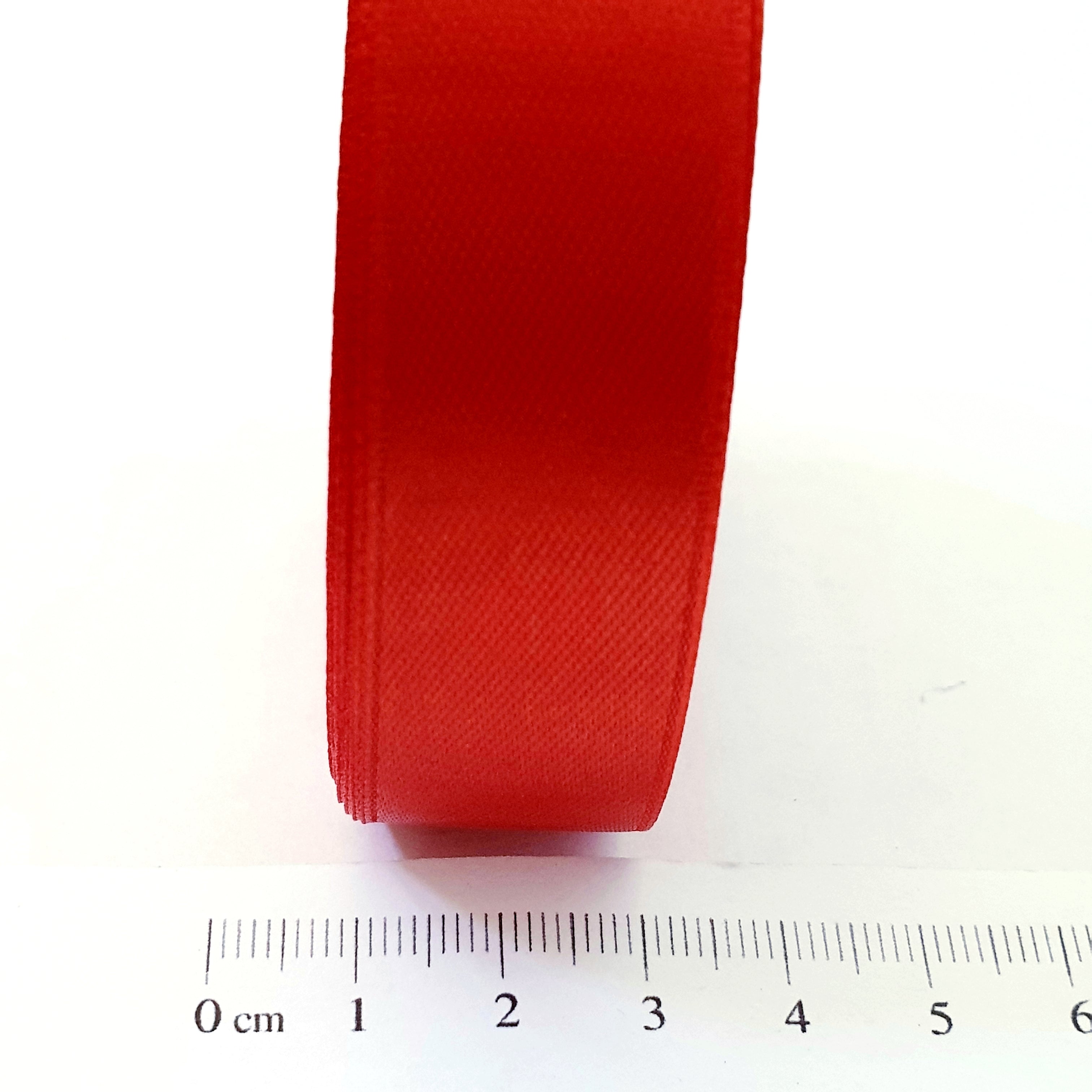 MajorCrafts 20mm 22metres Crimson Red Single Sided Satin Fabric Ribbon Roll R26