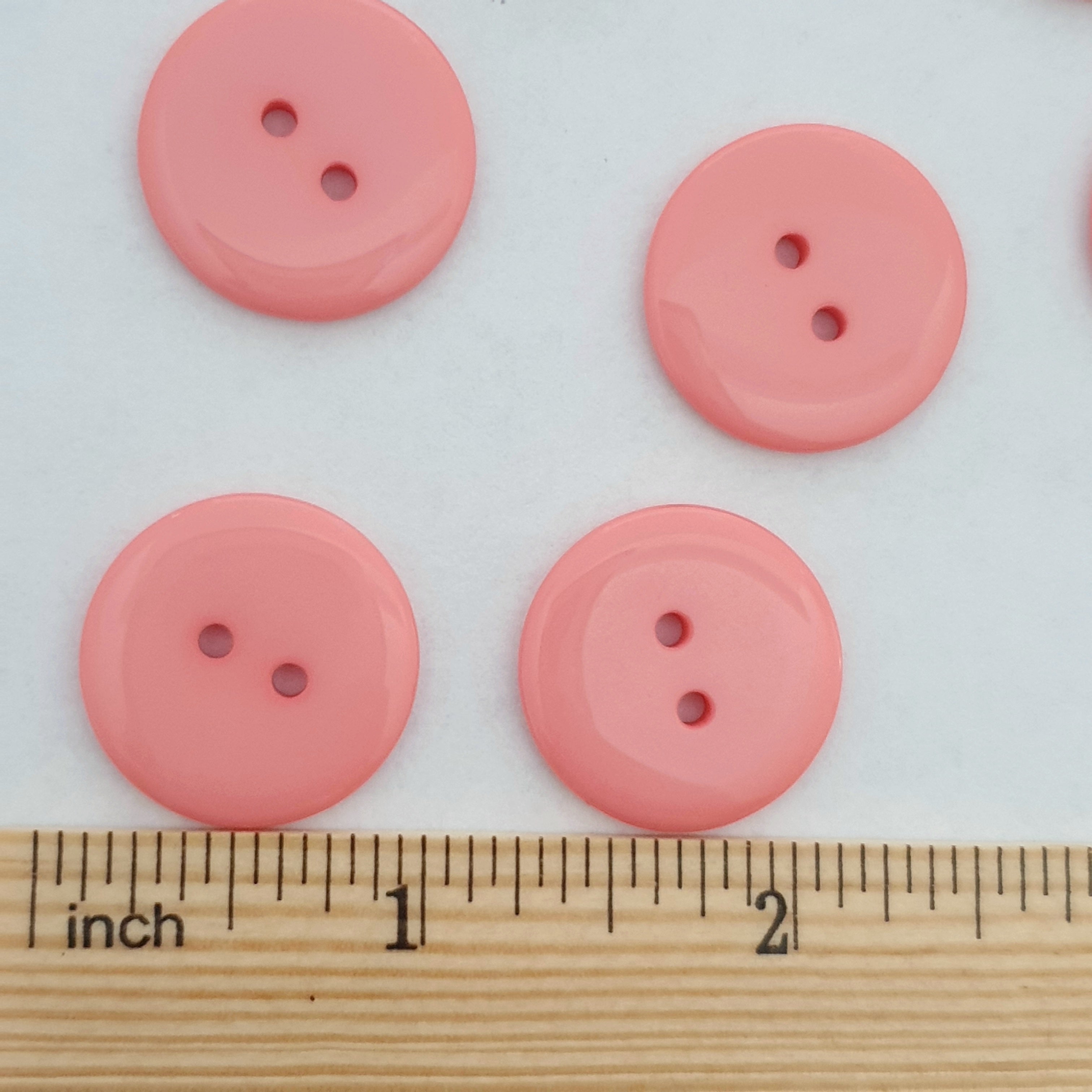 MajorCrafts 36pcs 23mm Coral Pink 2 Holes Round Large Resin Sewing Buttons