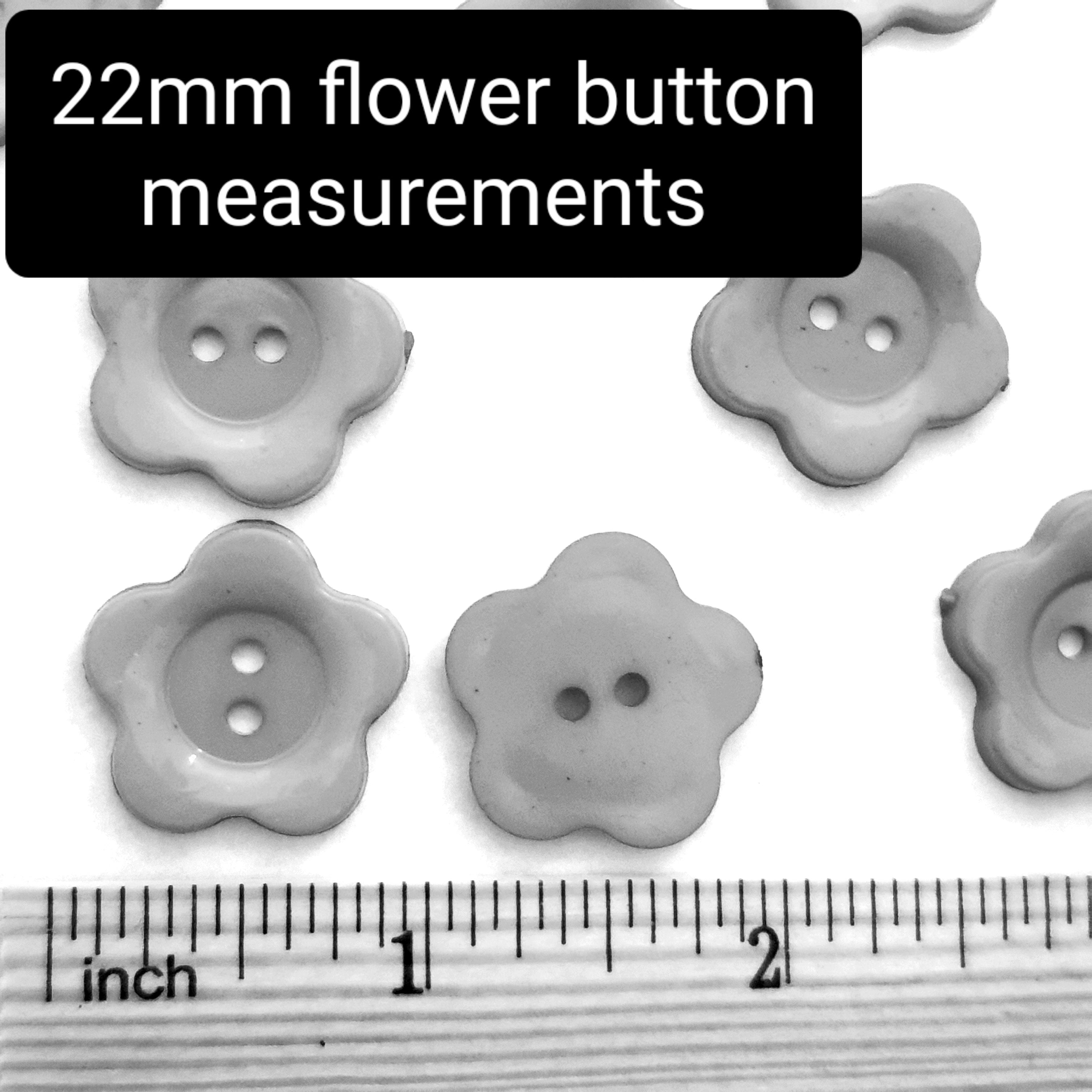 MajorCrafts 34pcs 22mm Hot Pink Flower Shaped 2 Holes Resin Sew-on Buttons