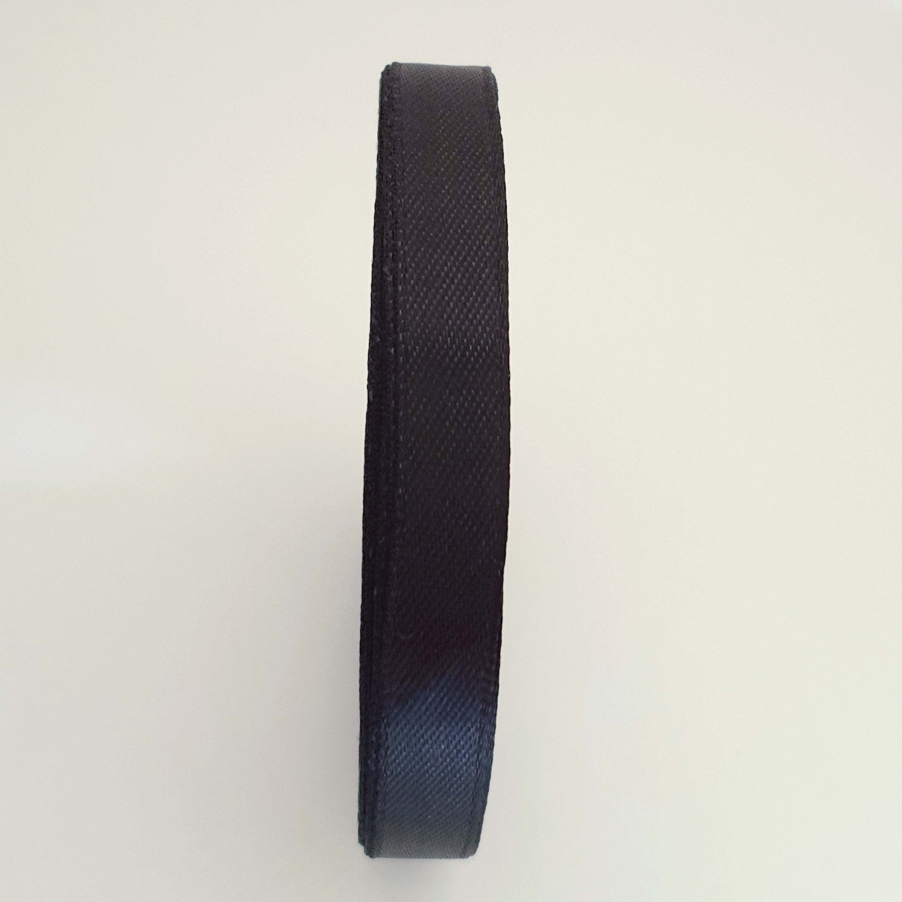 MajorCrafts 10mm 22metres Black Single Sided Satin Fabric Ribbon Roll R39