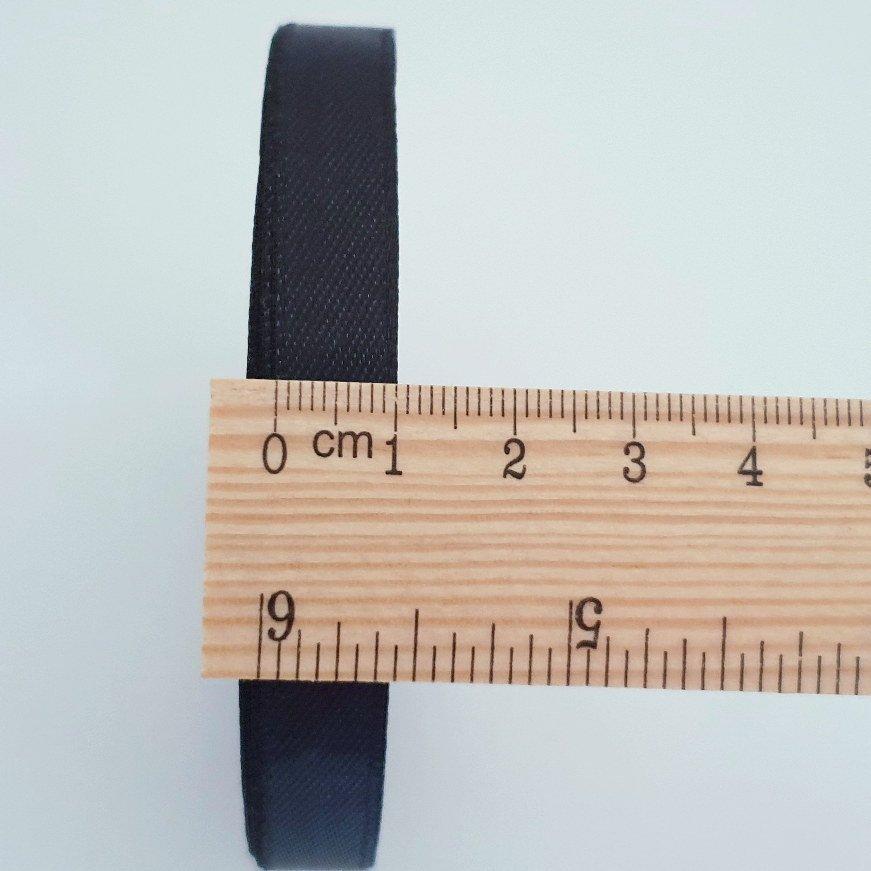 MajorCrafts 10mm 22metres Black Single Sided Satin Fabric Ribbon Roll R39