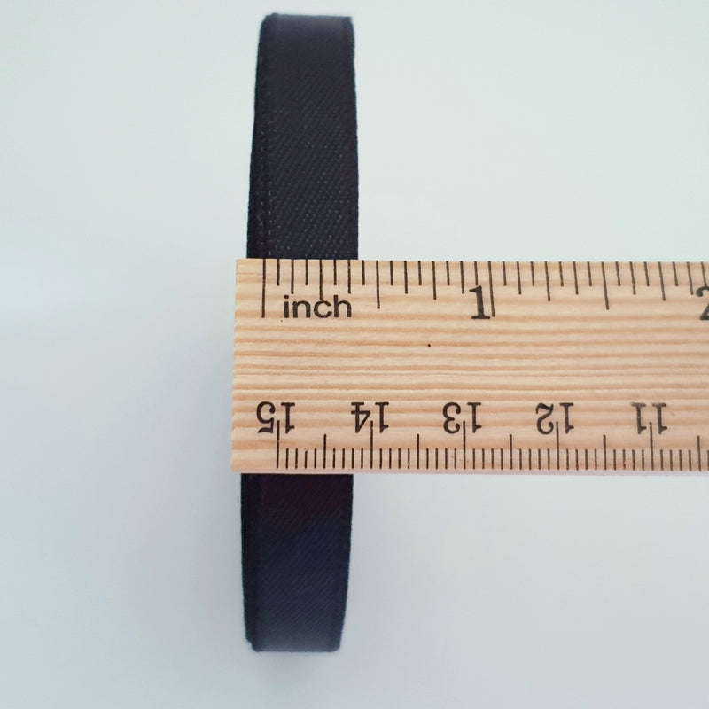 MajorCrafts 10mm 22metres Black Single Sided Satin Fabric Ribbon Roll R39