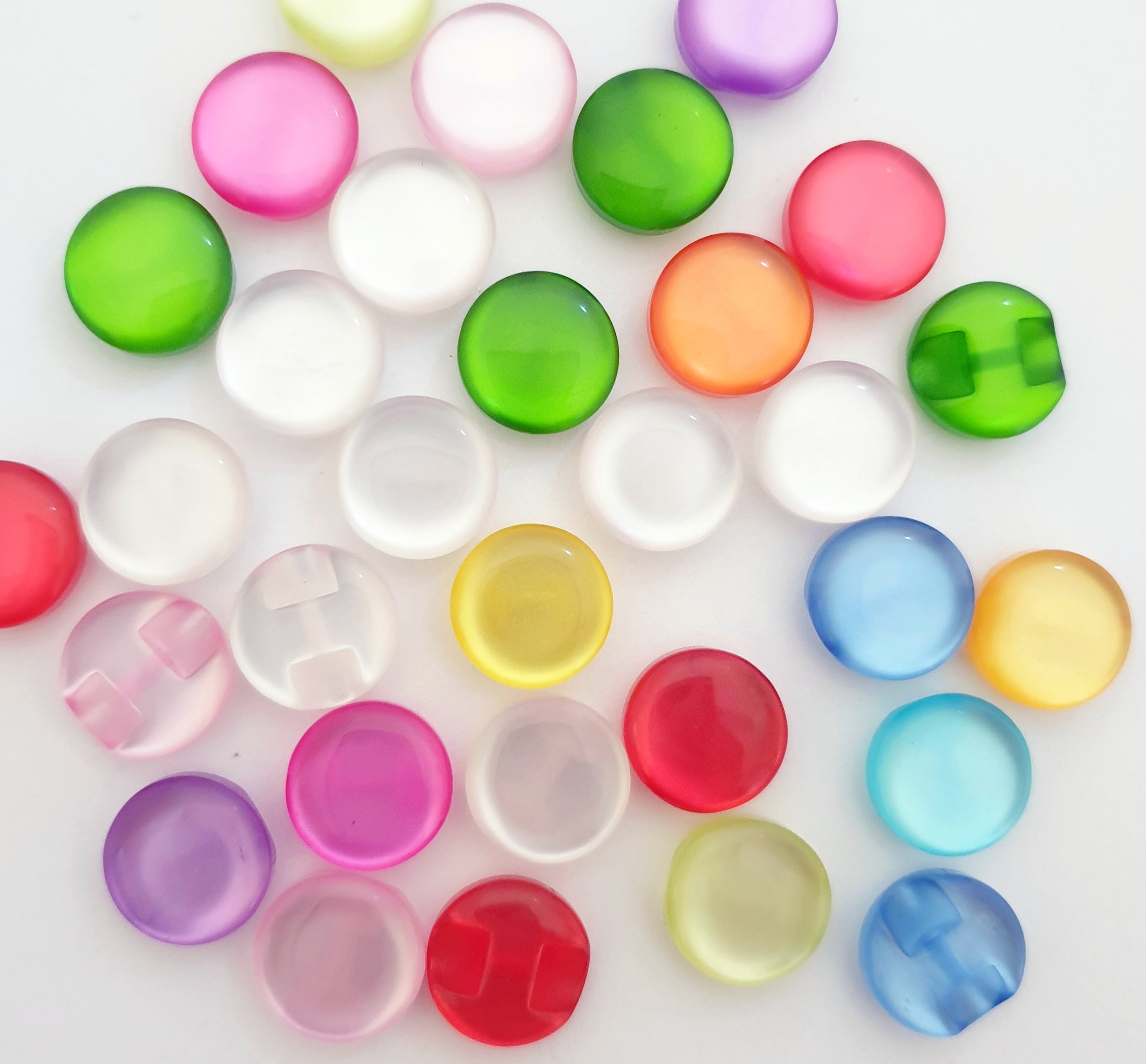 MajorCrafts 30pcs 13mm Mixed Colours 1 Hole Round Small Acrylic Sewing Buttons