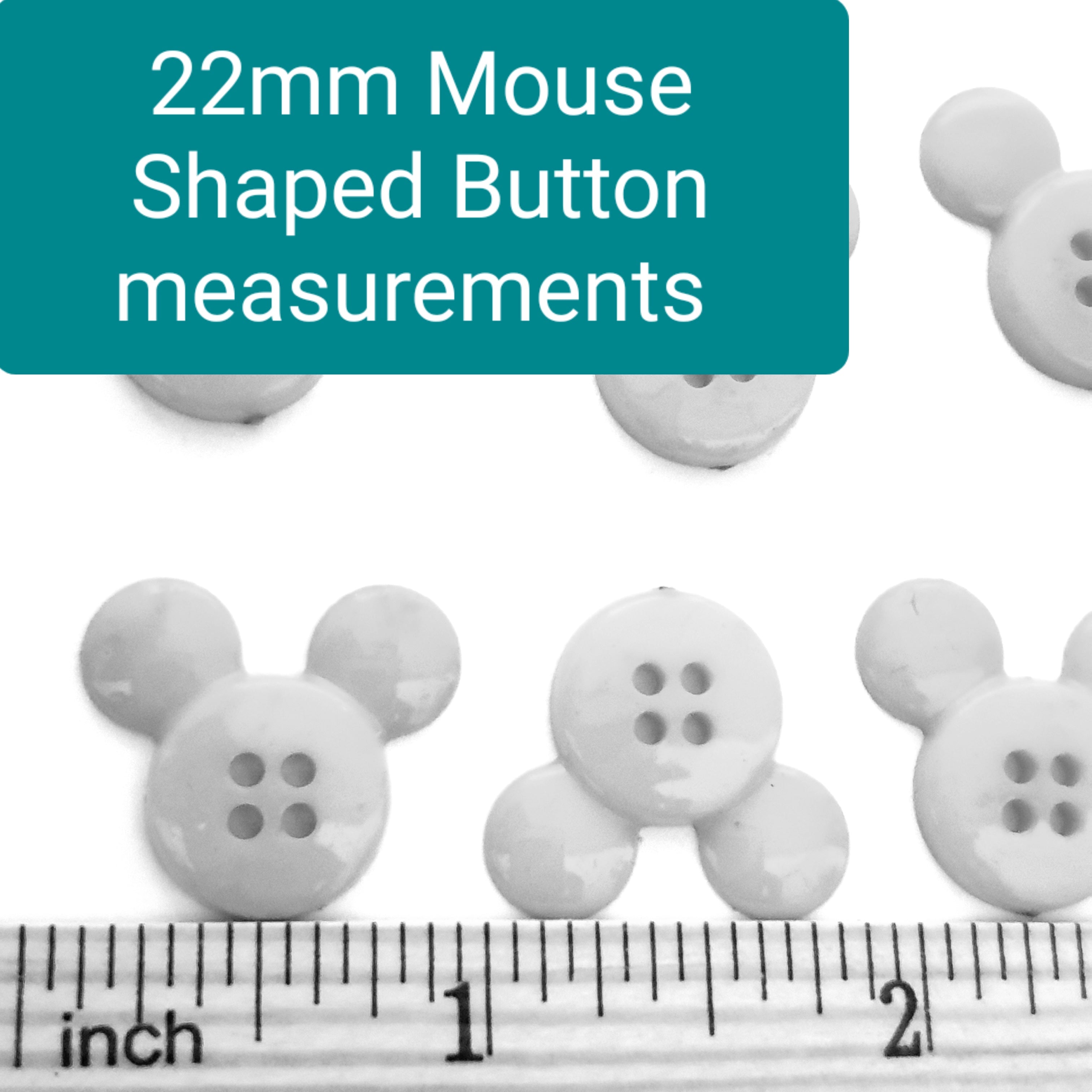 MajorCrafts 34pcs 22mm Orange 4 Holes Mouse Head Shape Resin Sewing Buttons