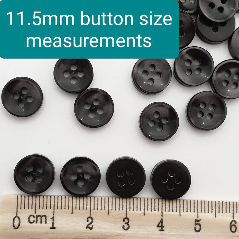 MajorCrafts 80pcs 11.5mm Dark Purple Pearlescent 4 Holes High-Grade Round Resin Small Sewing Buttons