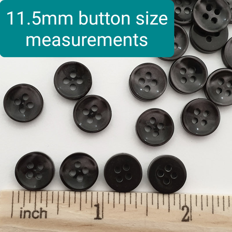 MajorCrafts 80pcs 11.5mm Dark Purple Pearlescent 4 Holes High-Grade Round Resin Small Sewing Buttons