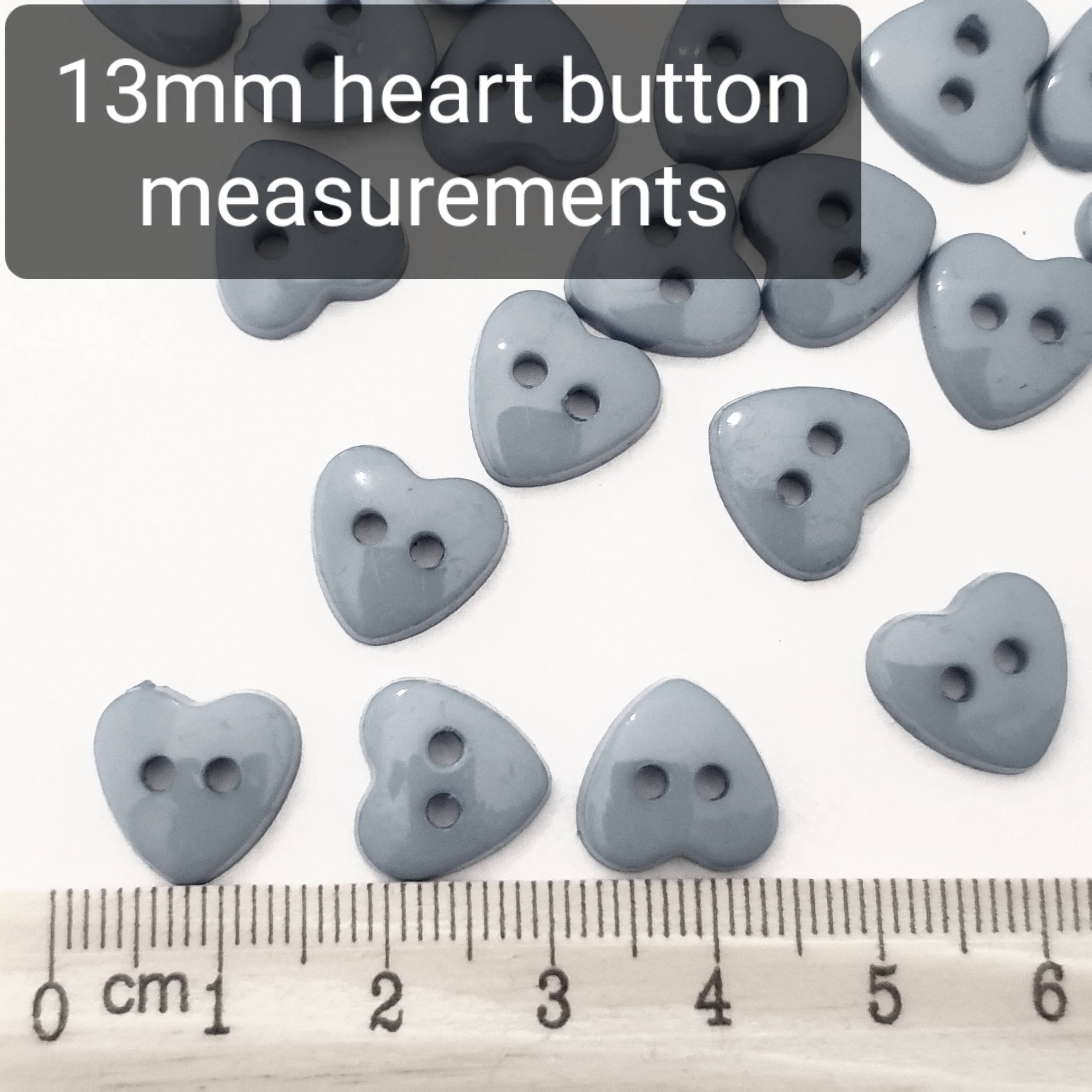 MajorCrafts 60pcs 13mm Bright Pink Heart Shaped 2 Holes Resin Sewing Buttons
