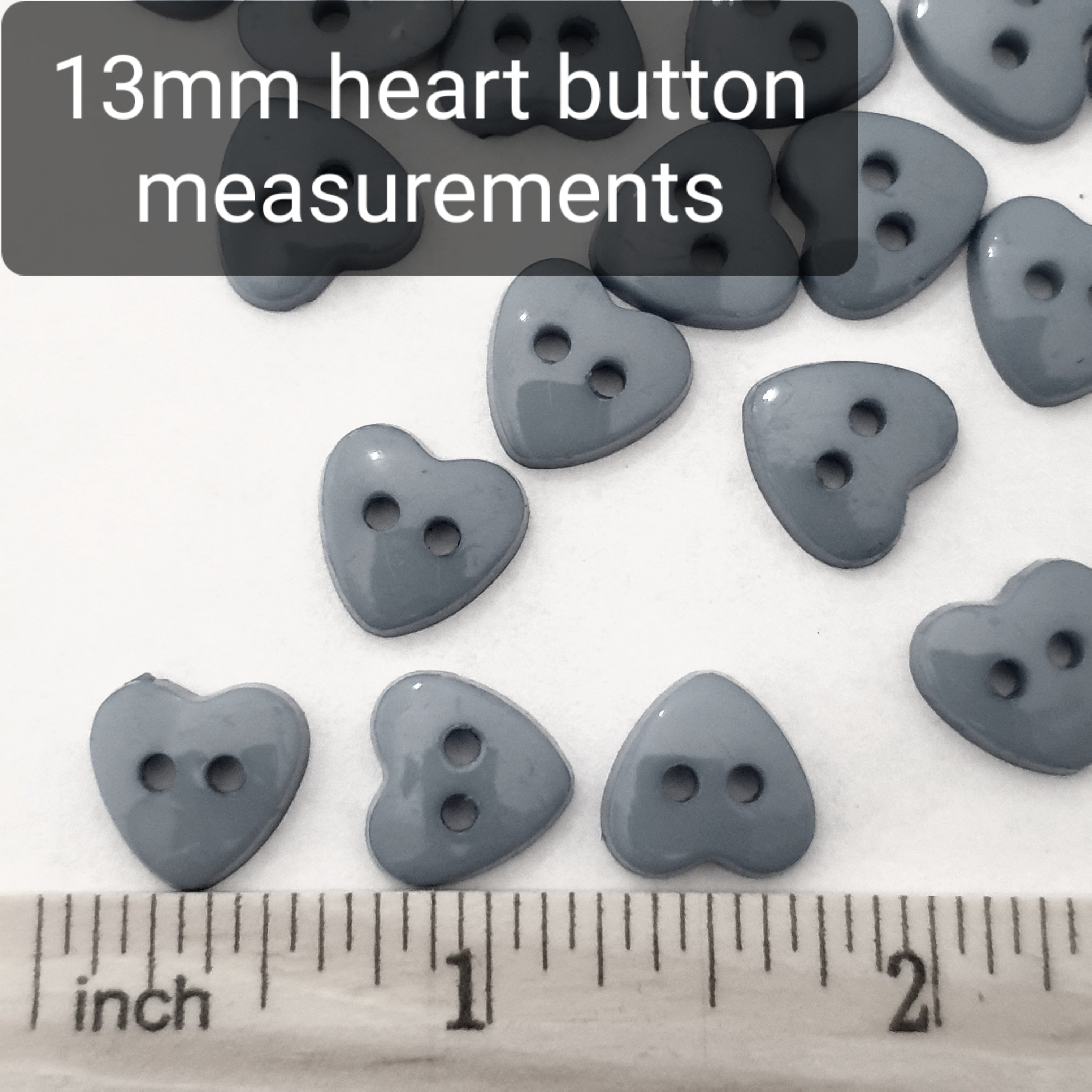 MajorCrafts 60pcs 13mm Aqua Blue Heart Shaped 2 Holes Resin Sewing Buttons