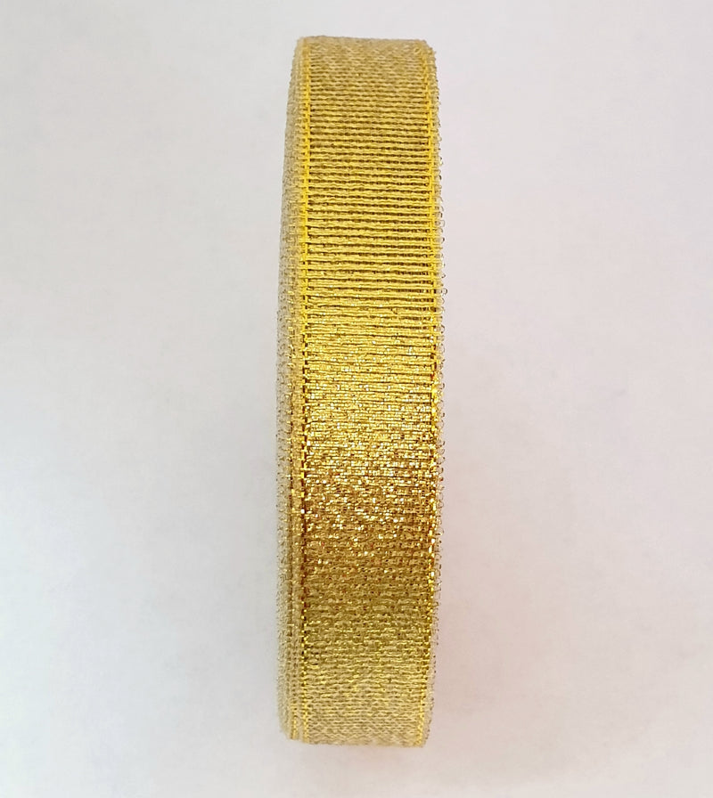 MajorCrafts 13mm 22metres Gold Shimmer Glitter Sheer Organza Fabric Ribbon Roll