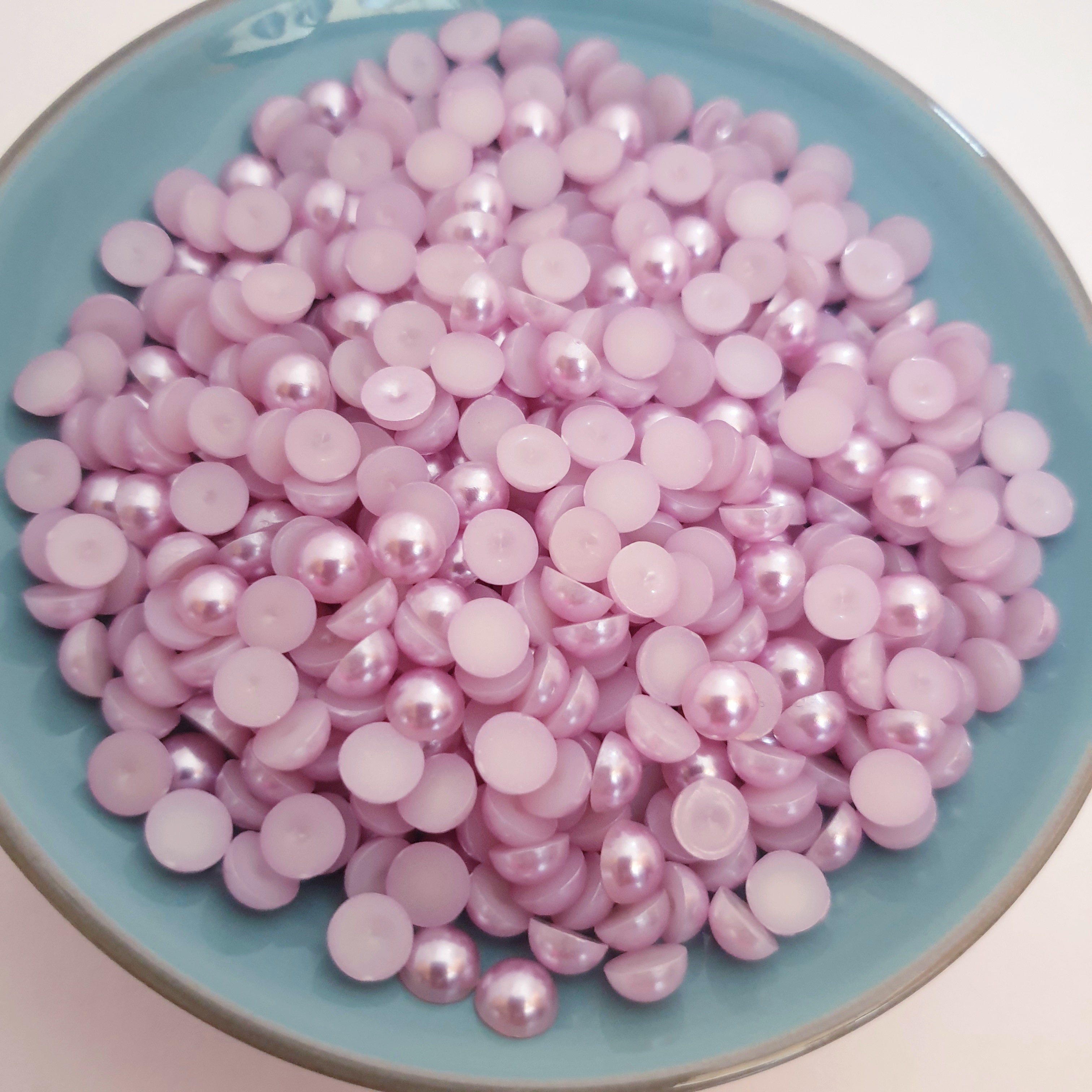 MajorCrafts Light Purple Flat Back Half Round Resin Embellishment Pearls C31