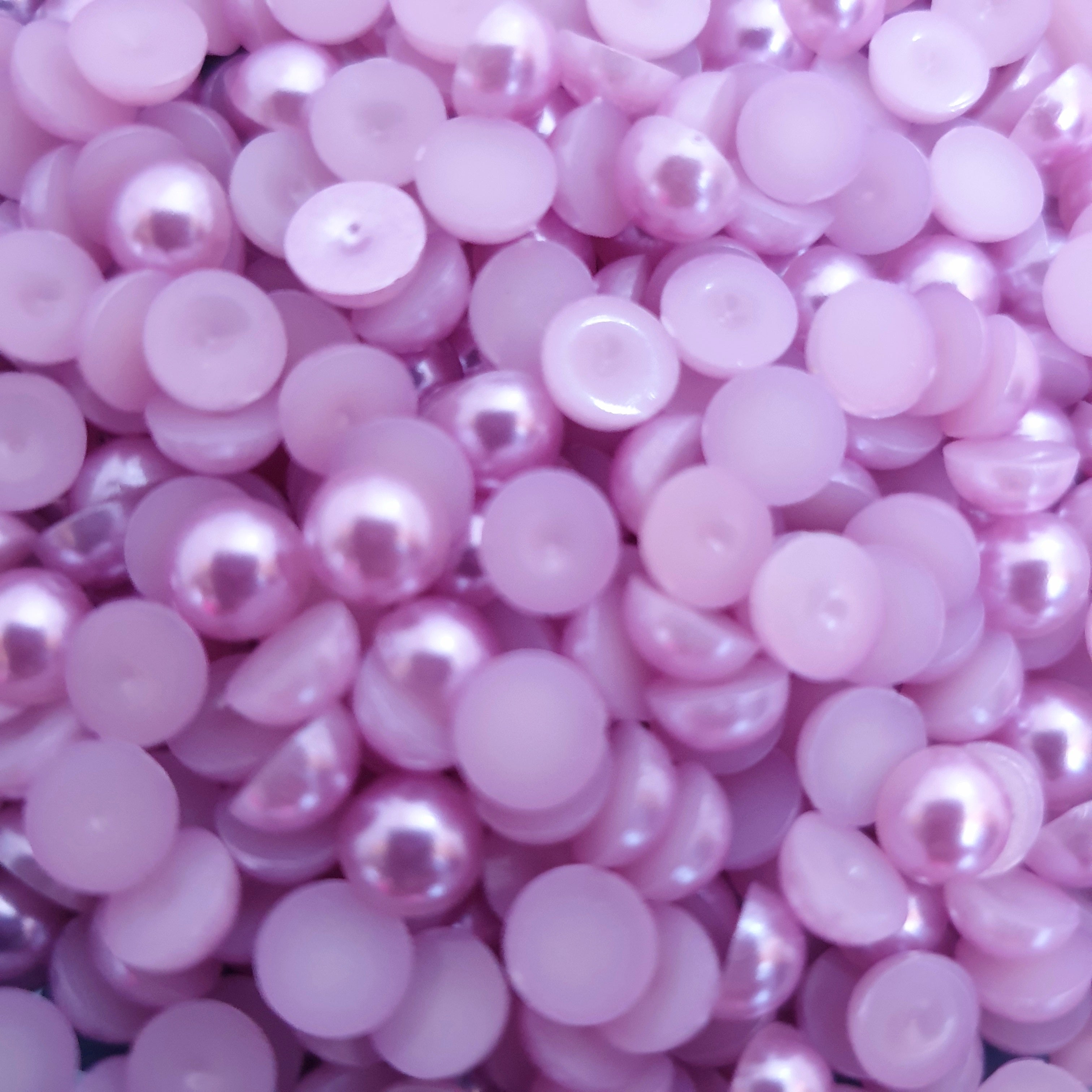 MajorCrafts Light Purple Flat Back Half Round Resin Embellishment Pearls C31