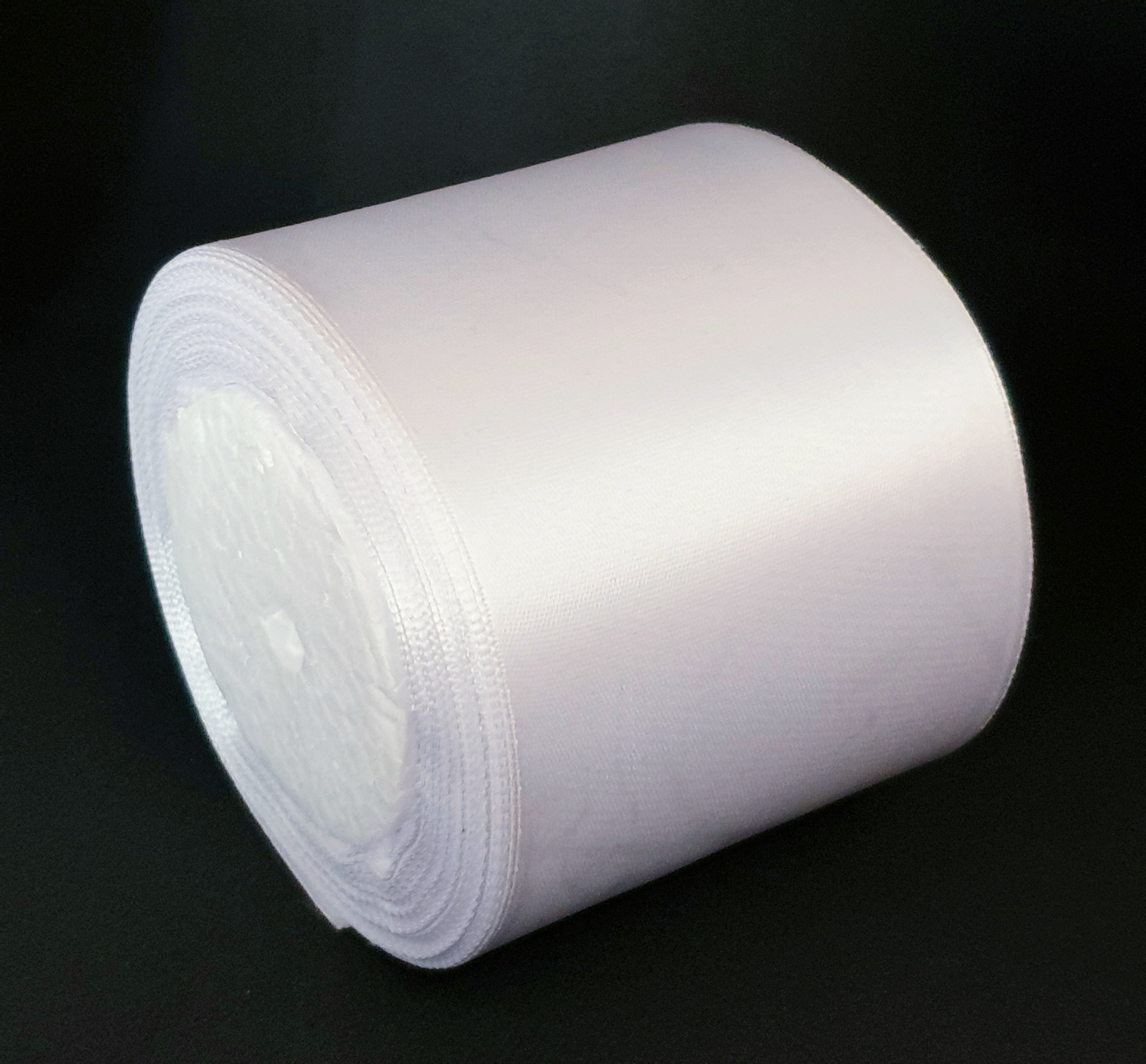 MajorCrafts 75mm wide White Single Sided Satin Fabric Ribbon Roll R01