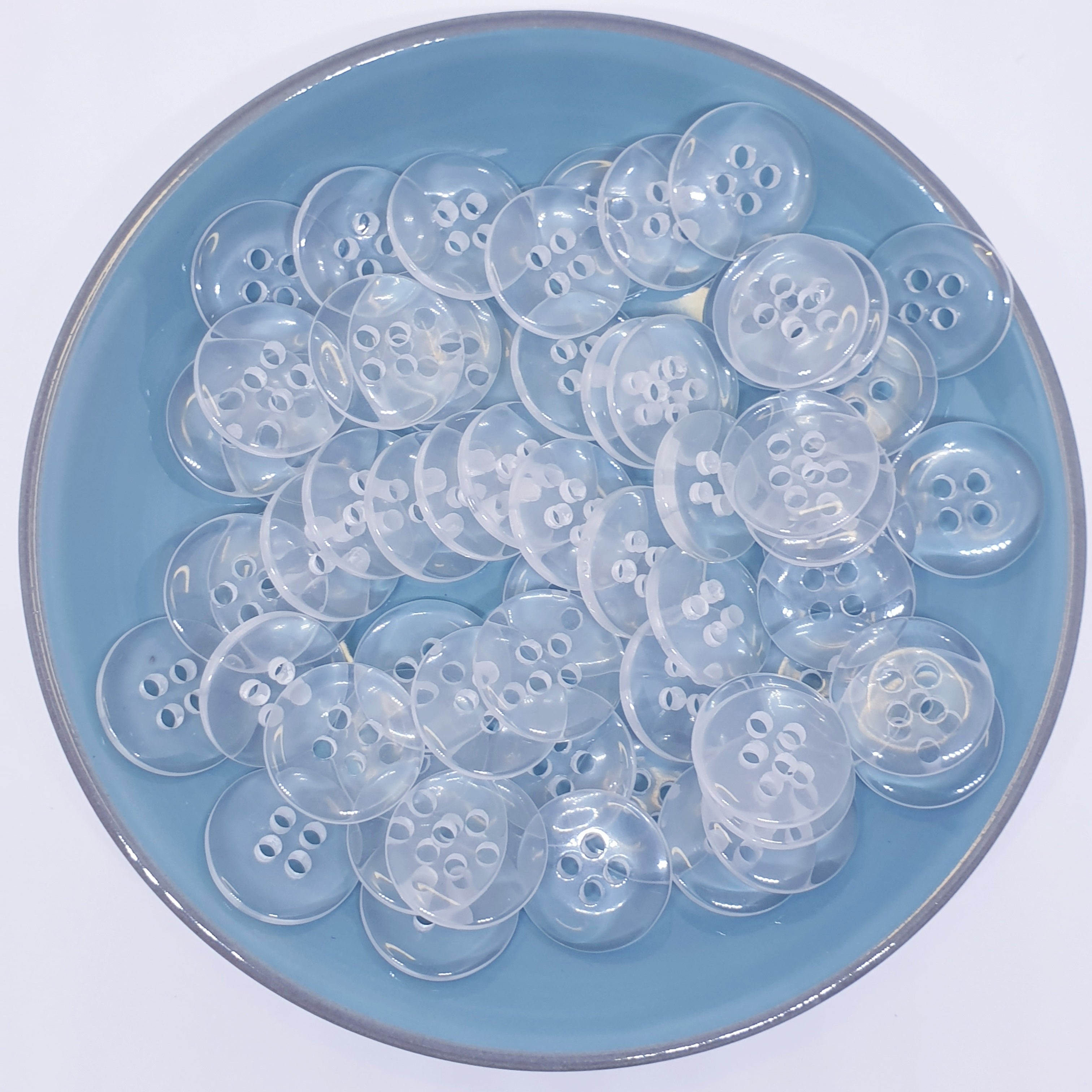 MajorCrafts 60pcs 15mm Transparent Clear 4 Holes Round Resin Sewing Buttons