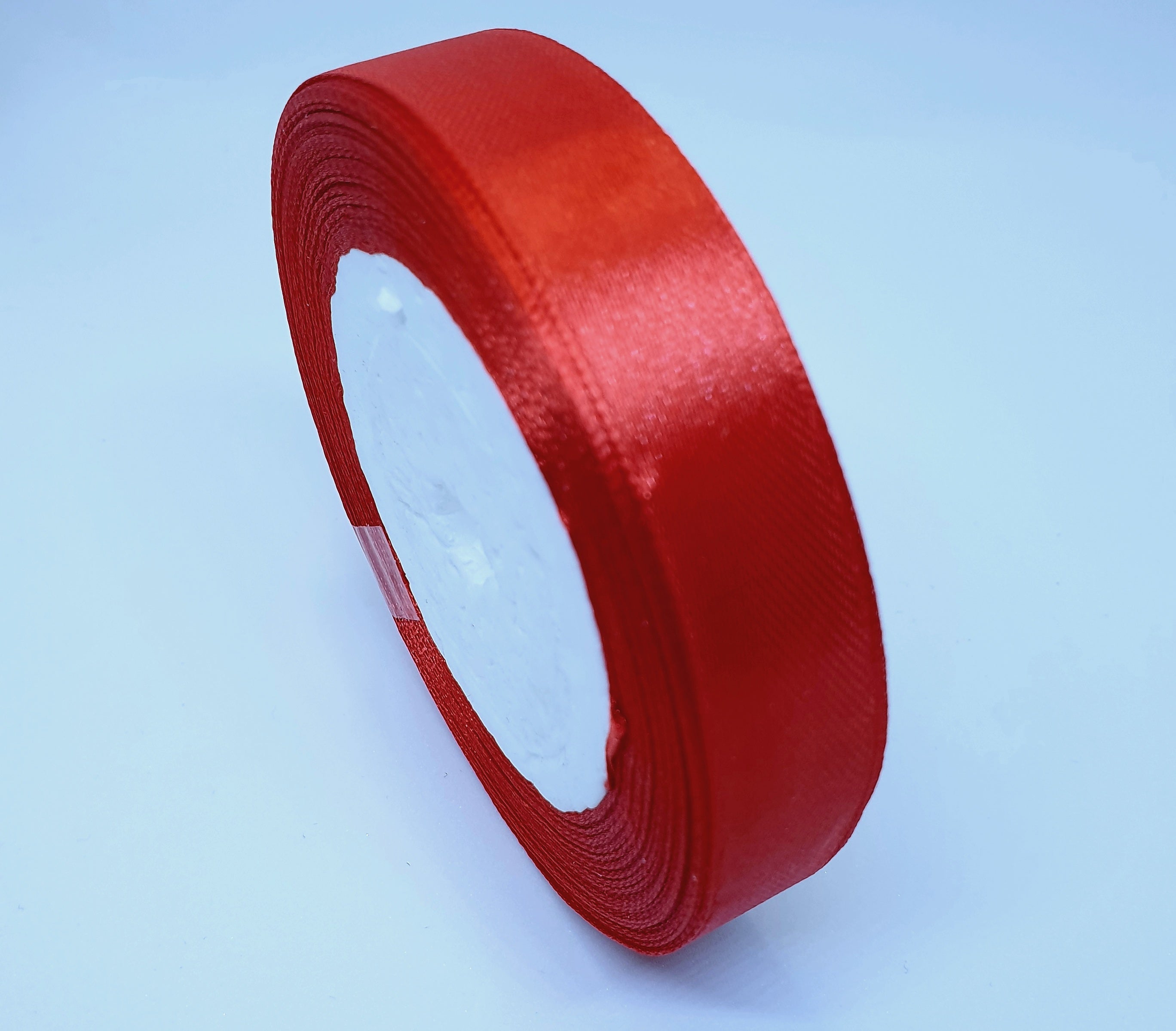 MajorCrafts 15mm 22metres Crimson Red Single Sided Satin Fabric Ribbon Roll R26