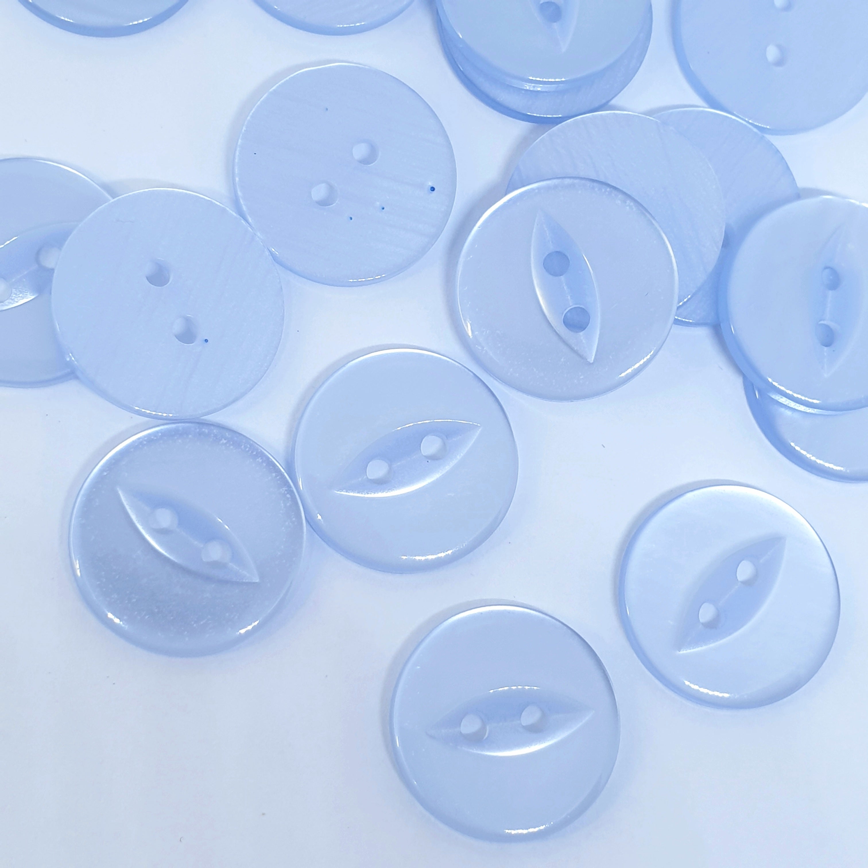 MajorCrafts 40pcs 19mm Light Blue Fish Eye 2 Holes Round Acrylic Sewing Buttons